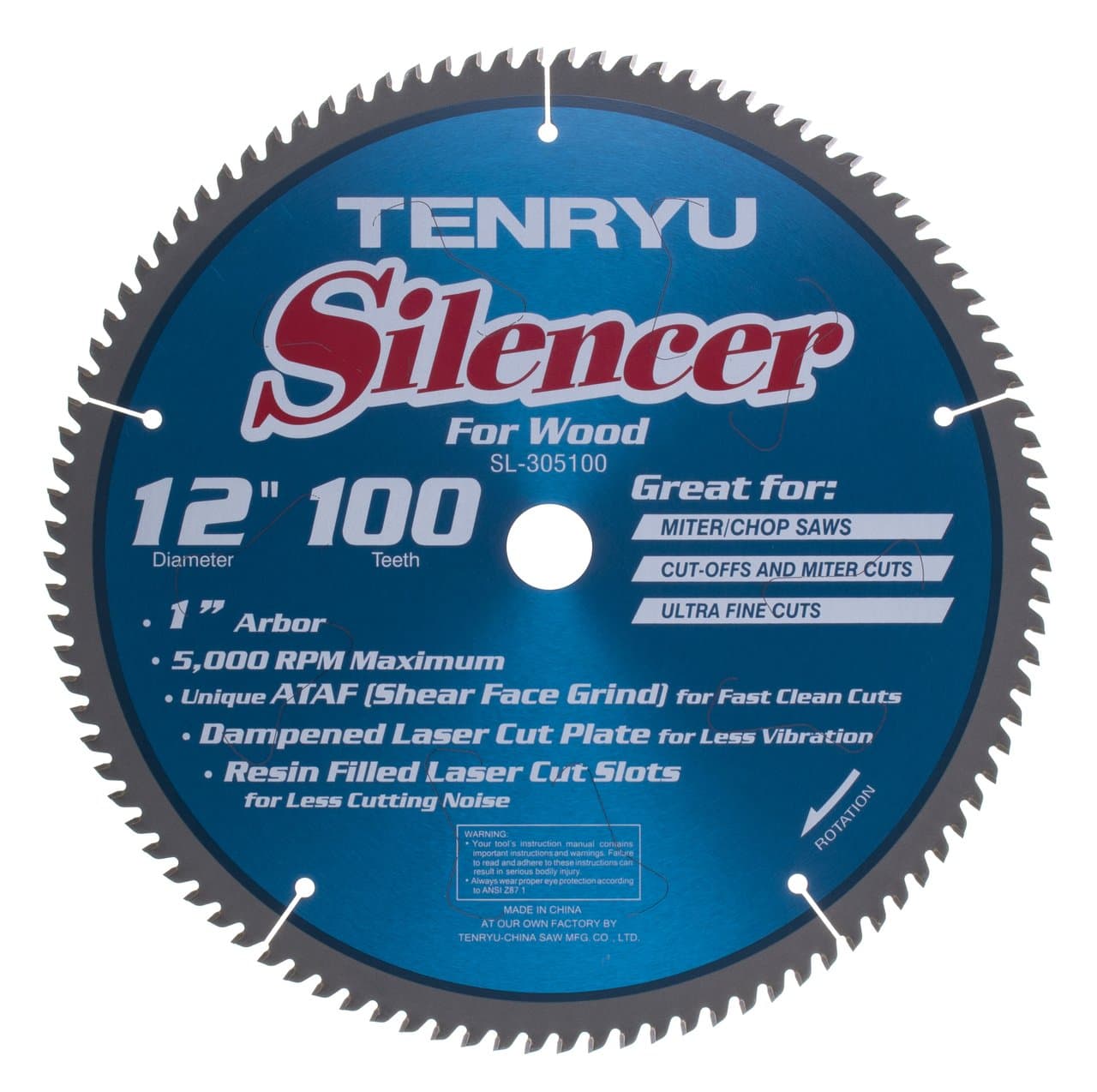 Tenryu SL-305100 12" 100 Tooth Carbide Blade