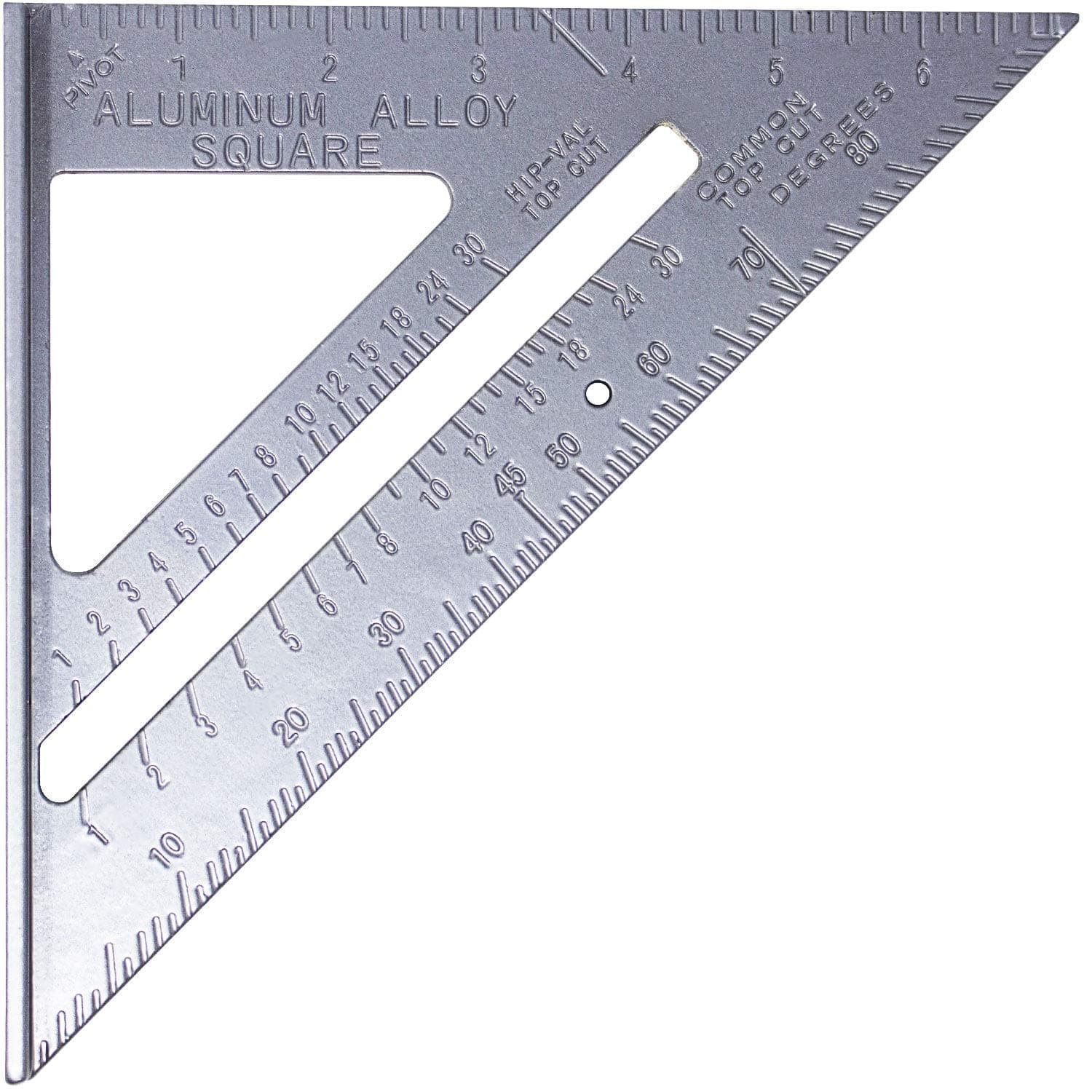 THS 6" 45 Degree Square Layout Tool,Double Side Scale Aluminium Alloy Metric Inch Triangle Measurement in 90 Degree Triangle Ruler Carpenter Tool (Silver, 6)