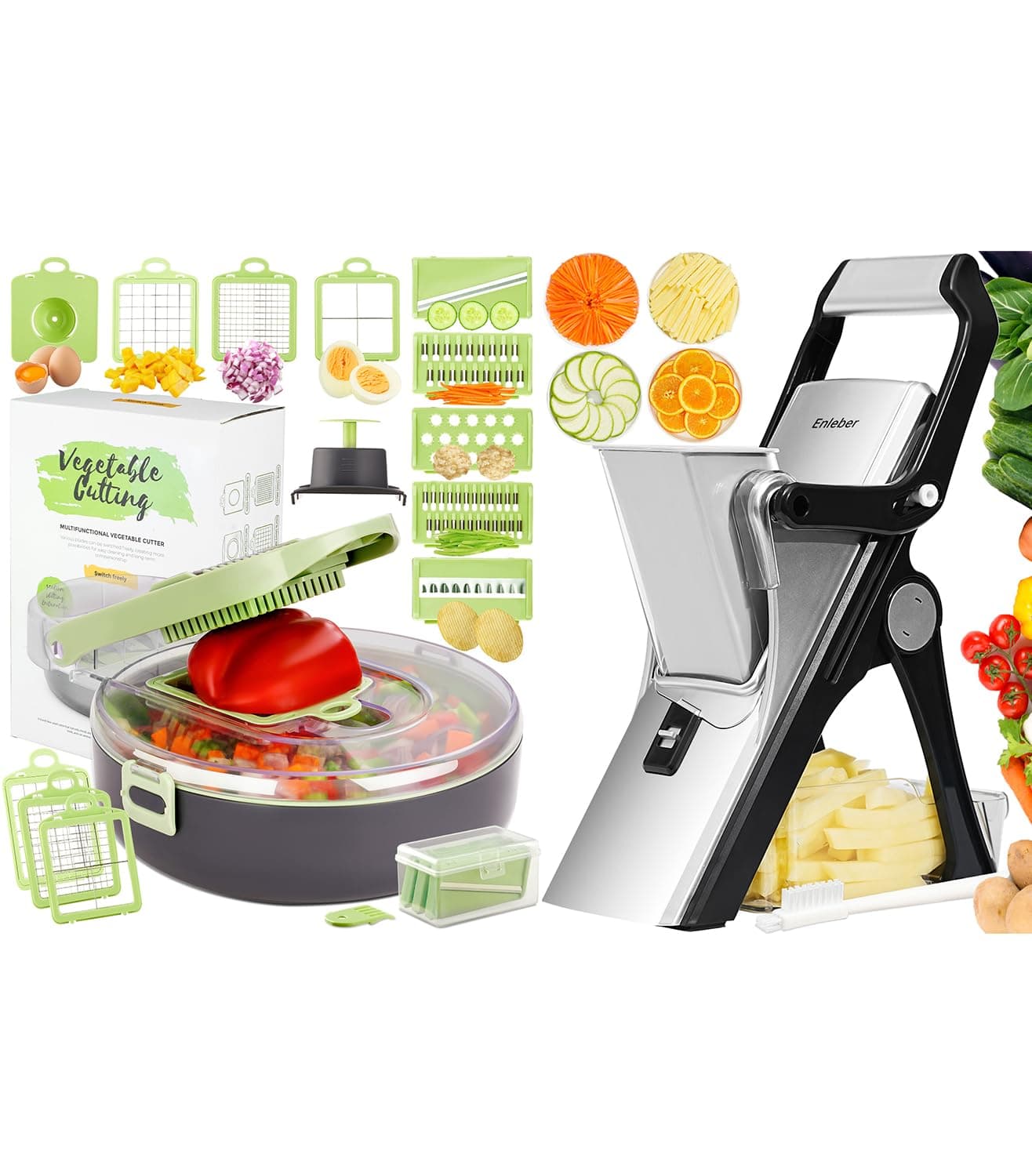 Vegetable Chopper Safe Mandoline Slicer-Kitchen Onion Dicer Veggie chopper with Container