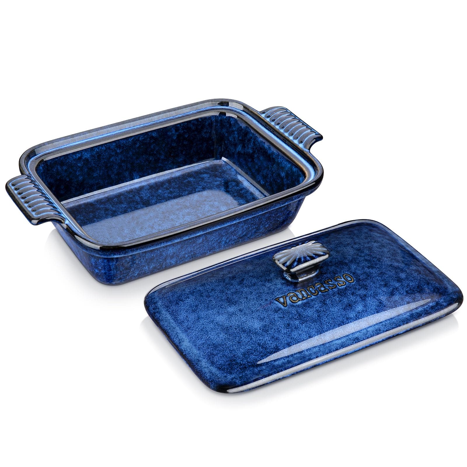 vancasso Starry Casserole Dish with Lid, 1.9 Quart Deep Lasagna Pan Ceramic Bakeware Covered Casserole Dish