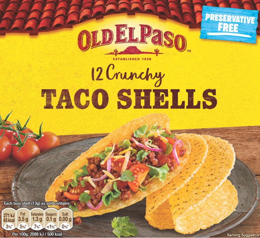 Old El Paso 12 Crunchy Taco Shells, 156 g