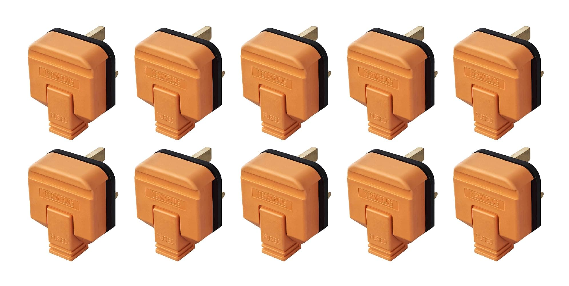 HDPT13ORG PLUG, 13A, RUBBER, ORANGE (10 pieces)