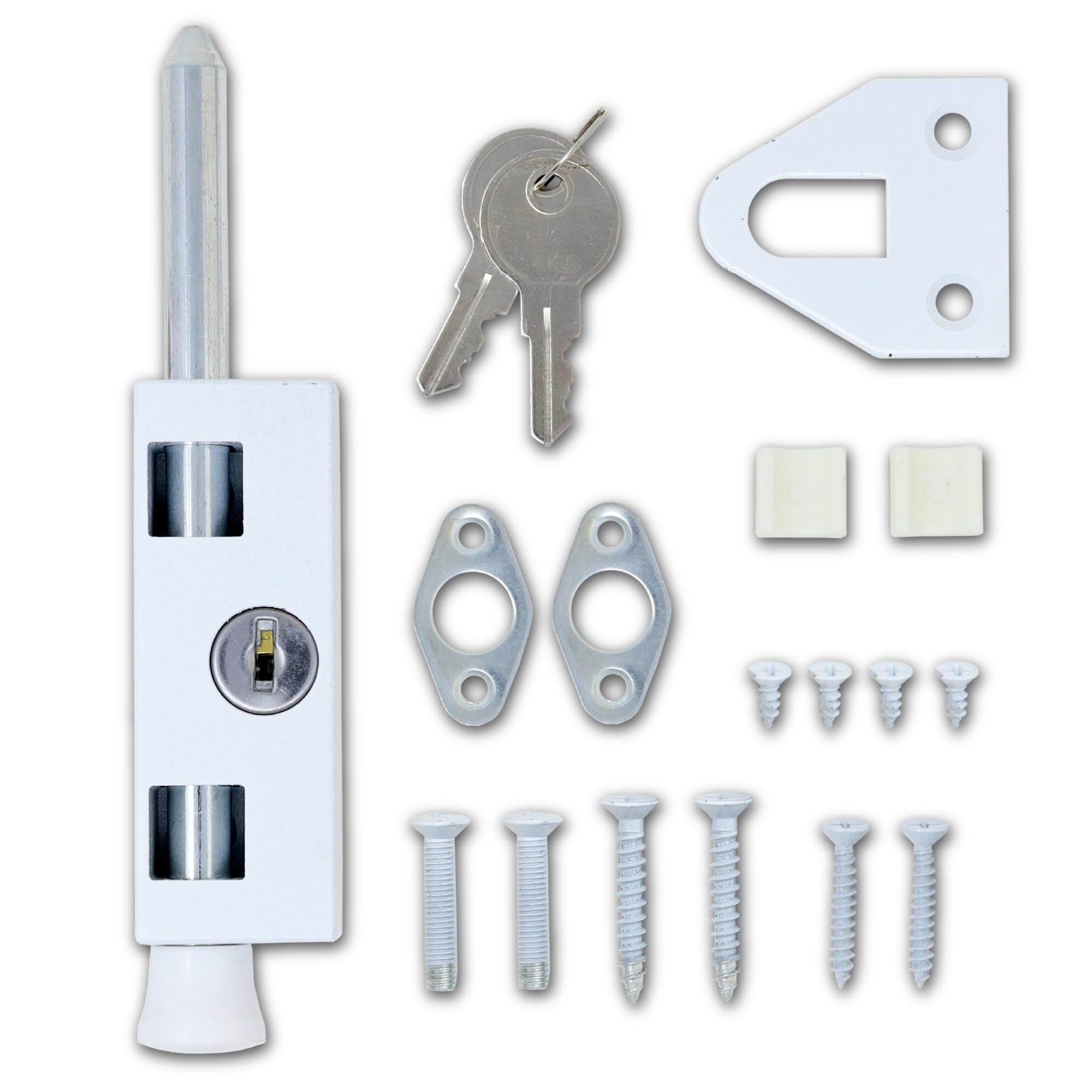 Patio Door Lock for Enhanced Home Security - Adjustable, Easy Installation, 2 Keys Included - High Grade Lock for Interior and Exterior Sliding Doors