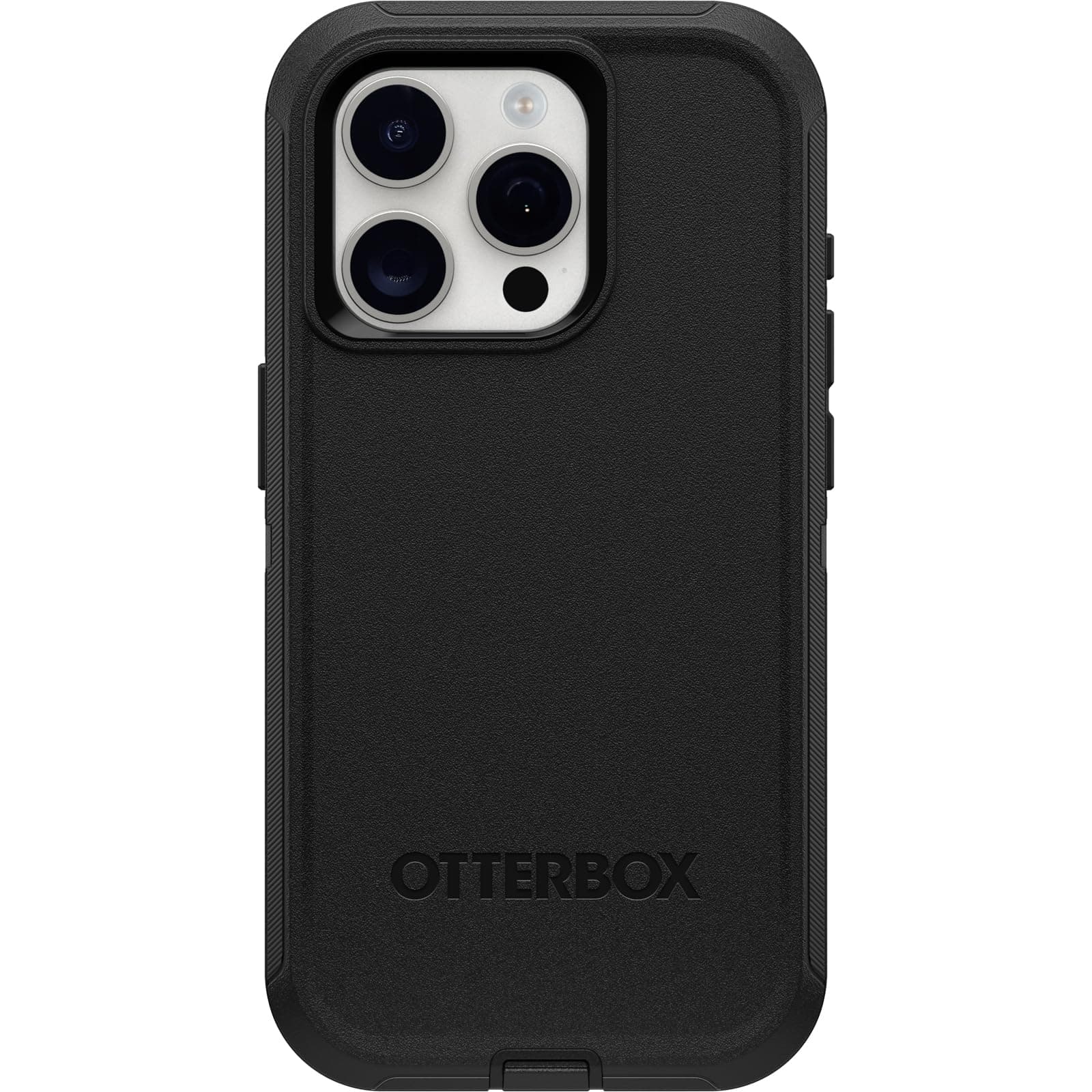 iPhone 15 Pro (Only) Defender Series Case - Black, screenless, Rugged & Durable, with Port Protection, Includes Holster Clip Kickstand