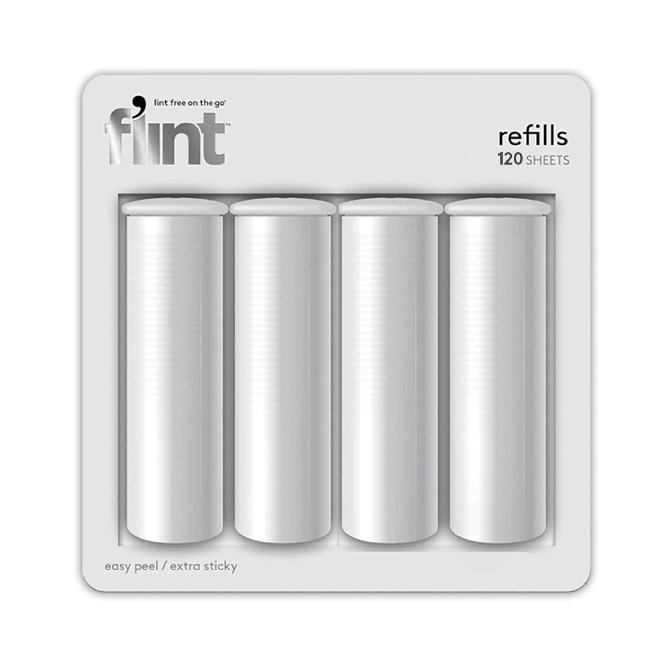 Flint Lint Roller Refill, Extra Sticky, Compatible with Flint Retractable Lint Roller, Lint Rollers for Pet Hair Extra Sticky Refill - Pack of 4