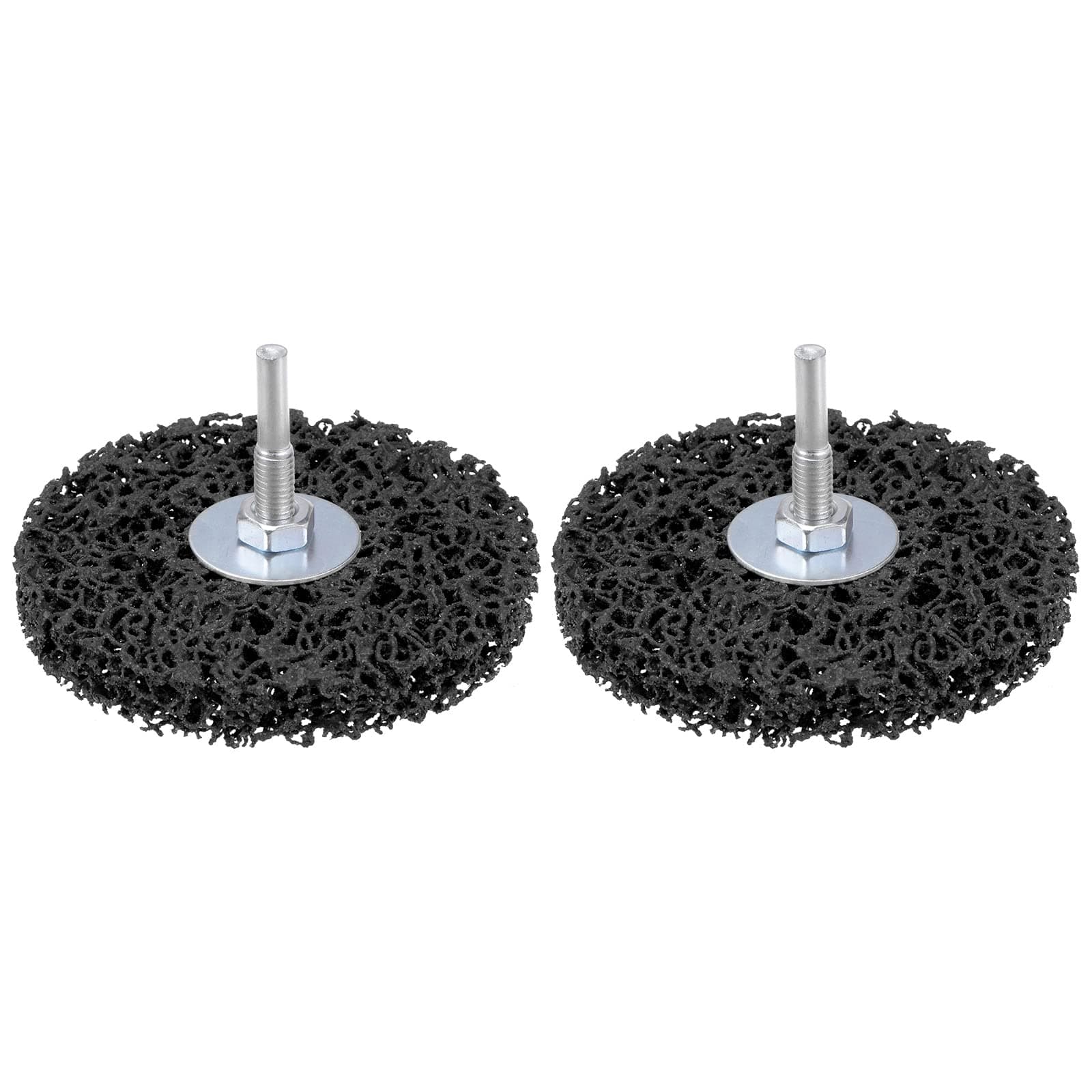 HARFINGTON 2pcs Paint Stripping Disc Drill Attachment 4" x 1/2" with 1/4" Shaft Strip Clean Discs for Angle Grinder Clean and Remove Paint Coating Rust, Black