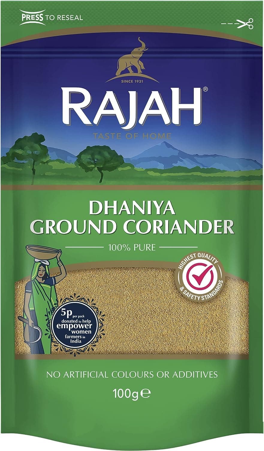 Rajah Dhaniya Ground Coriander, 100g
