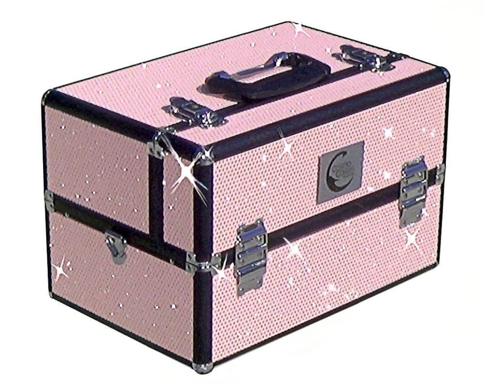 Captivate - Spacious Cosmetic Train Case w/ 3 Extendable Trays - Pink Bling