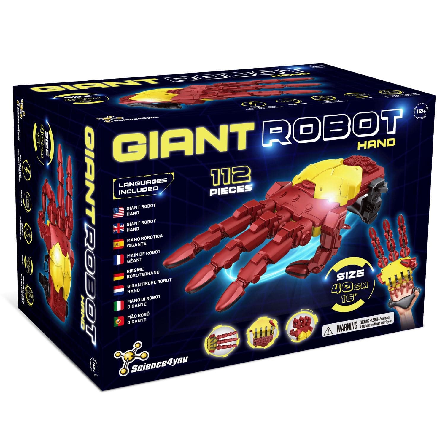 Bionic Cyborg Hand Kit – Build your own Hydraulic Robotic Hand with 112 pieces, STEM Toys, Iron Kid Toys the perfect Robot & Model Kits Gift for Boys & Girls Age 10 11 12 13 14+