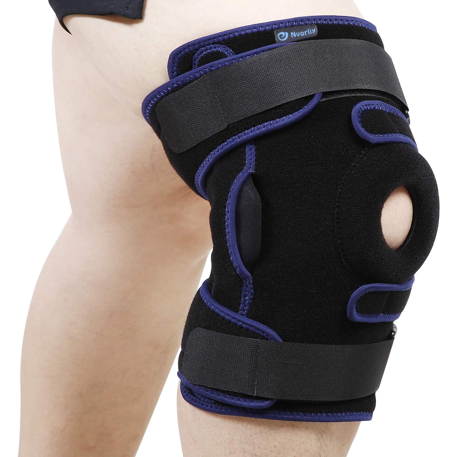 Nvorliy Plus Size Hinged Knee Brace Dual Strap Patellar Stabilization Design & High-Level Support For Arthritis, ACL, LCL, MCL, Meniscus Tear, TDislocation, Post-Surgery Recovery Fit Men & Women (2XL)