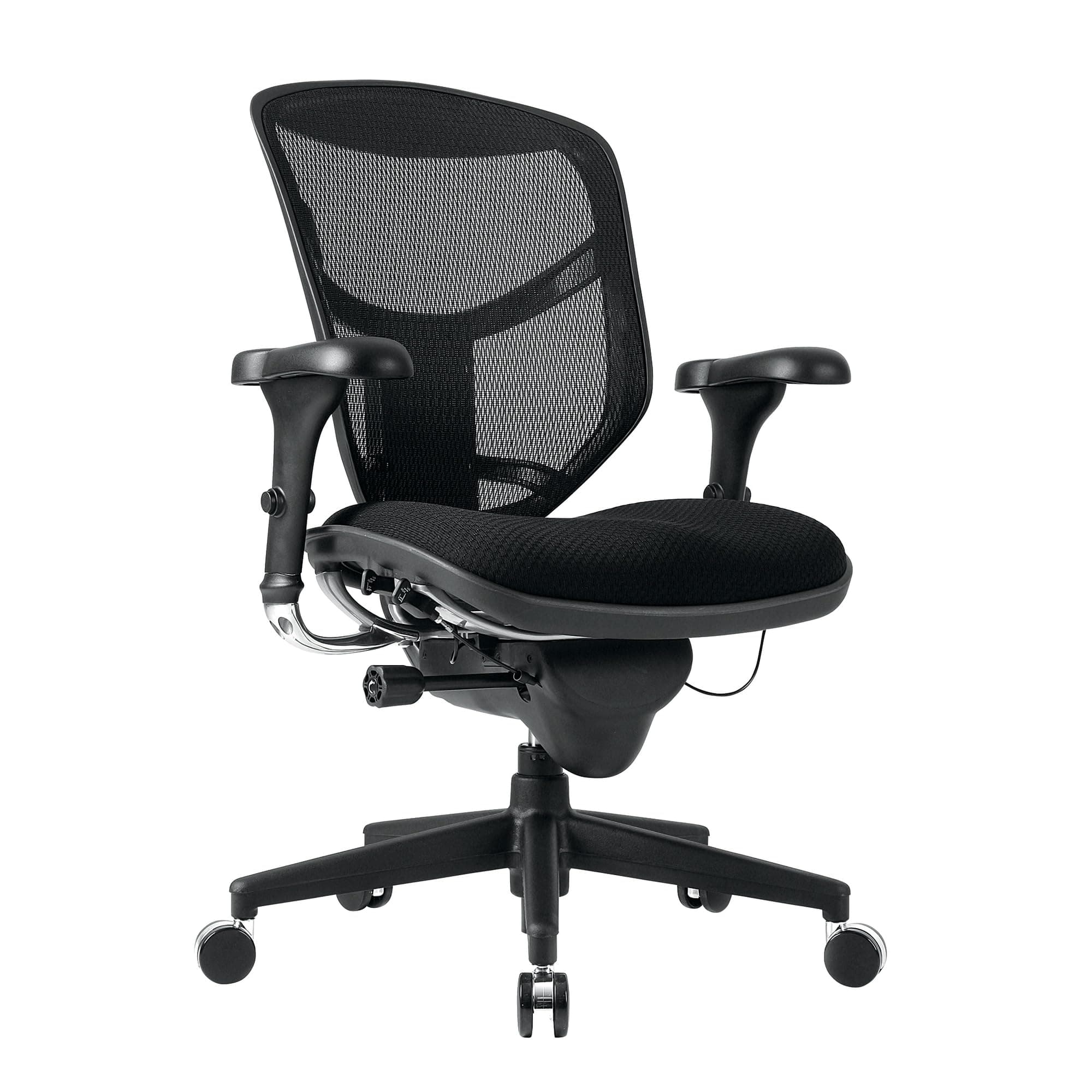 WorkPro® Quantum 9000 Series Ergonomic Mesh/Premium Fabric Mid-Back Office Chair, Black/Black, BIFMA Compliant