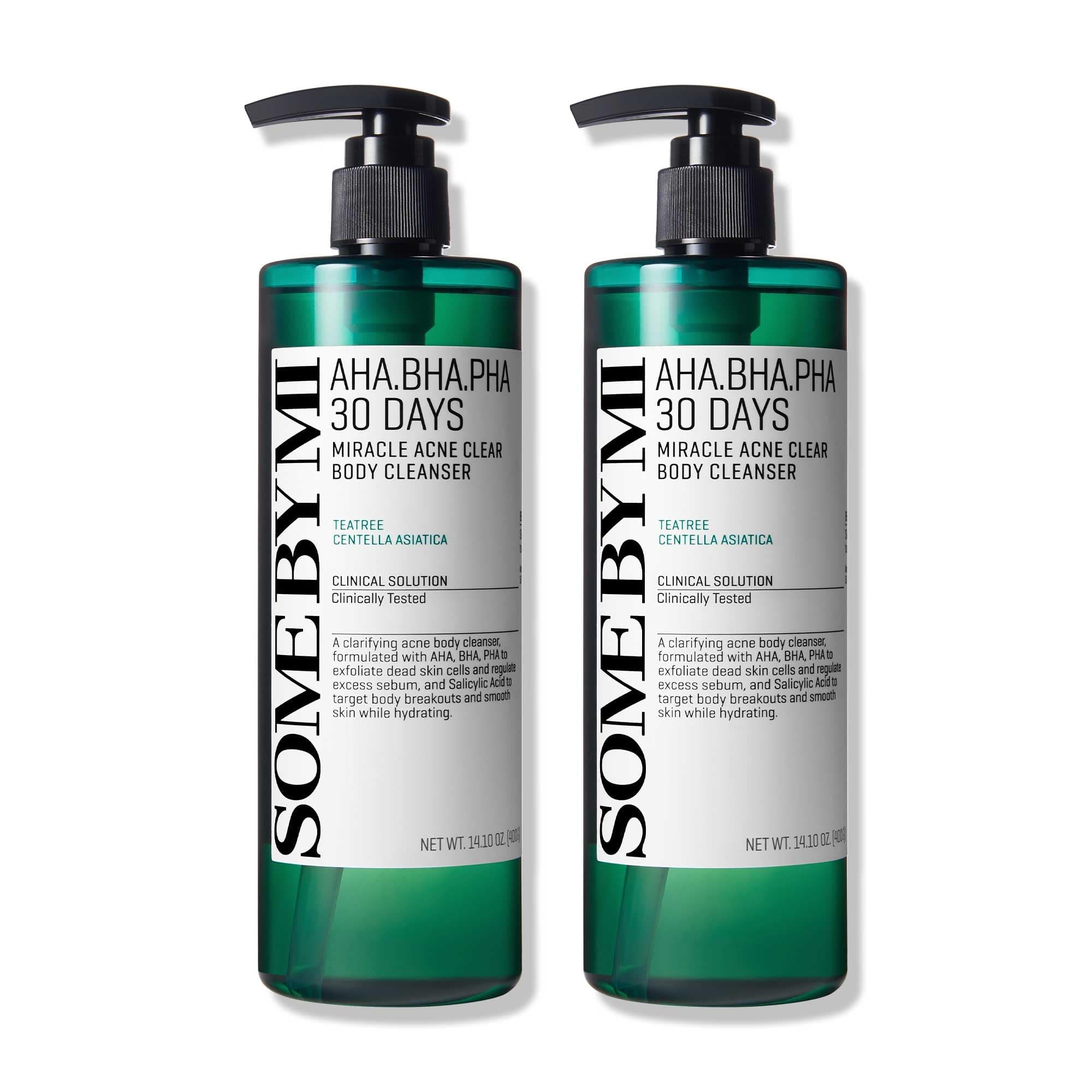 SOME BY MI AHA BHA PHA 30 Days Miracle Acne Clear Body Cleanser - Pack of 2 - Daily Exfoliating Tea Tree Acne Body Wash with Salicylic Acid - Deep Cleanses Sebum and Impurities - Korean Skin Care