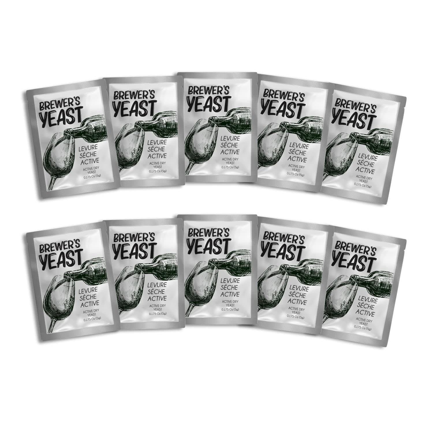 BAKE KING Brewer's Yeast for Making Wine 5gm | Fast Fermentation Wine Yeast | High Tolerance 15% V/V | 5 Sachets of 5gm Each