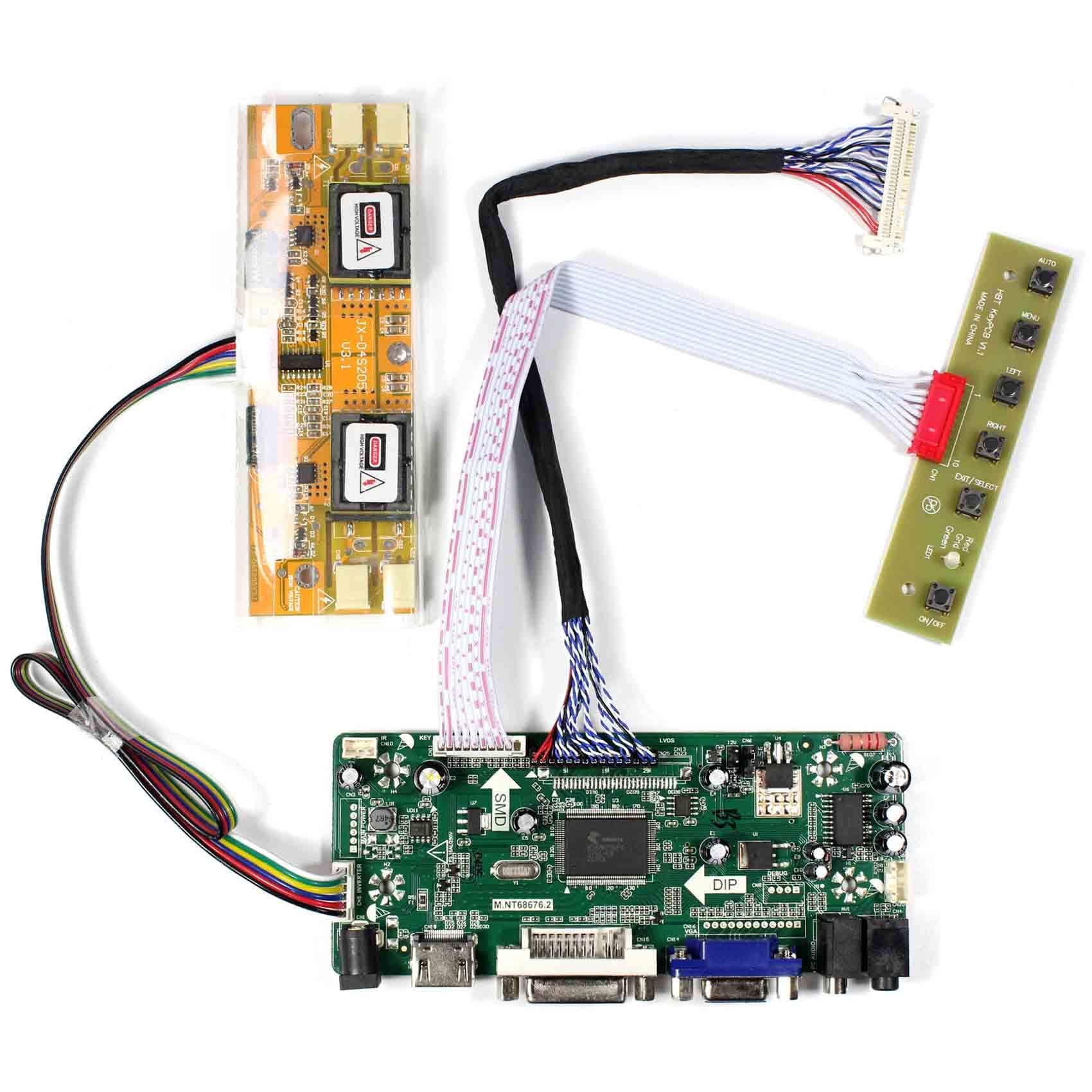 VSDISPLAY VGA DVI Audio LCD Driver Board for 21.5" 23" M215HW01 LM230WF1 1920x1080 4CCFL LCD Panel
