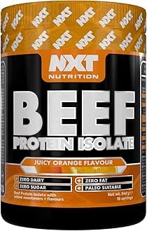 NXT Beef Protein Isolate 540g - High Protein Powder in Natural Amino Acids - Paleo, Keto Friendly - Dairy and Gluten Free | 540g (Orange)