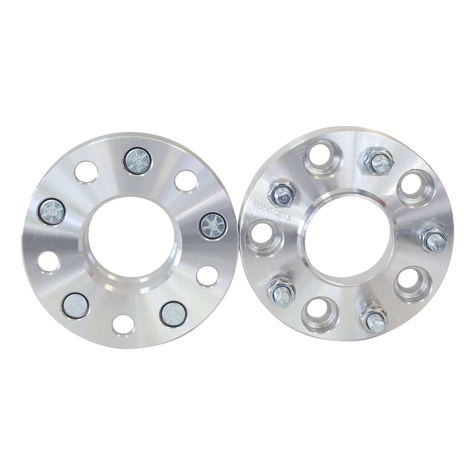 2pc Wheel Spacers Adapters 2" (1" Per Side) Hubcentric 5x5 (5x127) Bolt Patterns, 1/2x20 Studs - Fits Jeep Wrangler JK (All Models) 2007-2017 Grand Cherokee 1999-2010 Commander 2006-2010