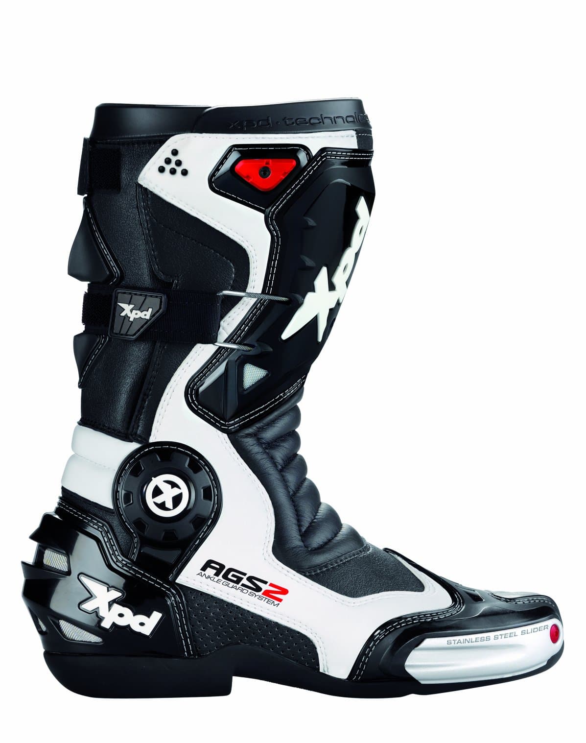 Racing Motorcycle Boots XP7-R, Black/White