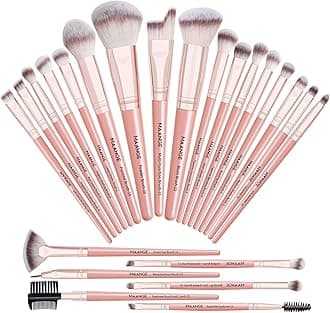 MAANGE Makeup Brush Set 23 Pcs Makeup Brushes Premium Synthetic Make up brushes Professional Face Powder Blush Pointed Eyeshadow Blending Brush Kit, Graduation Gift (Pinkgold)
