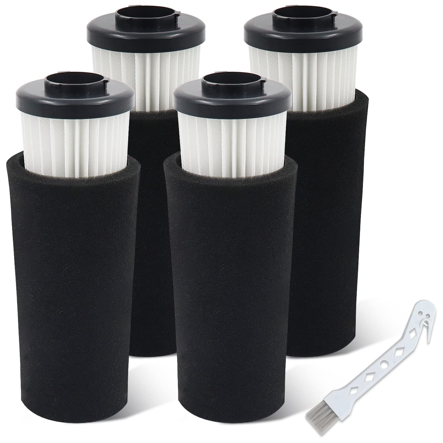 F112 Filter Replacement 4 Pack Compatible with Dirt Devil Upright Vacuum Cleaner, Pre Motor Endura Odor Trapping Filter Set, Replace part AD47936