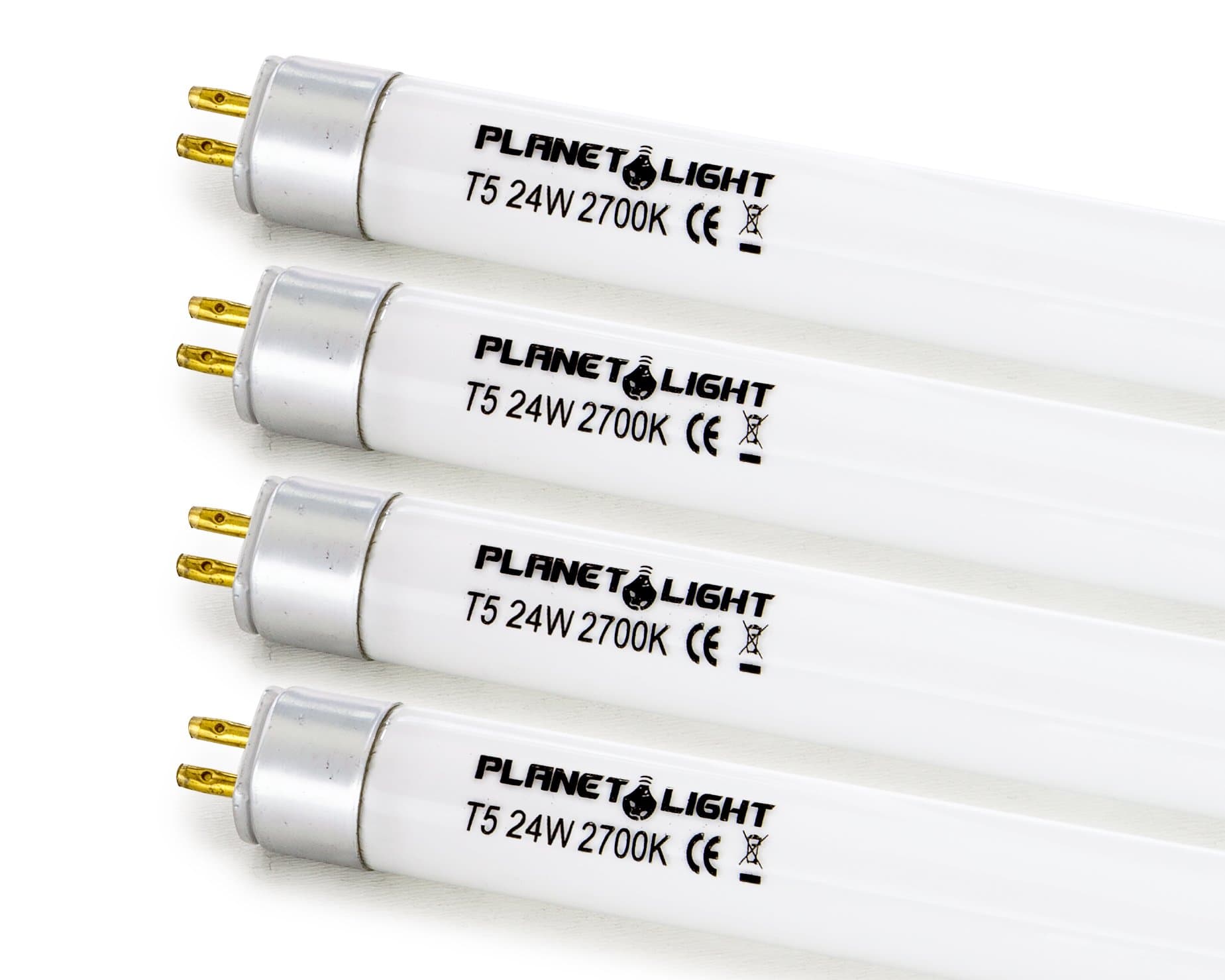 Planet Light T5 24-Watt 4-Pack Fluorescent Grow Light Replacement Bulbs (2FT 24W 2700K) for Indoor Horticulture