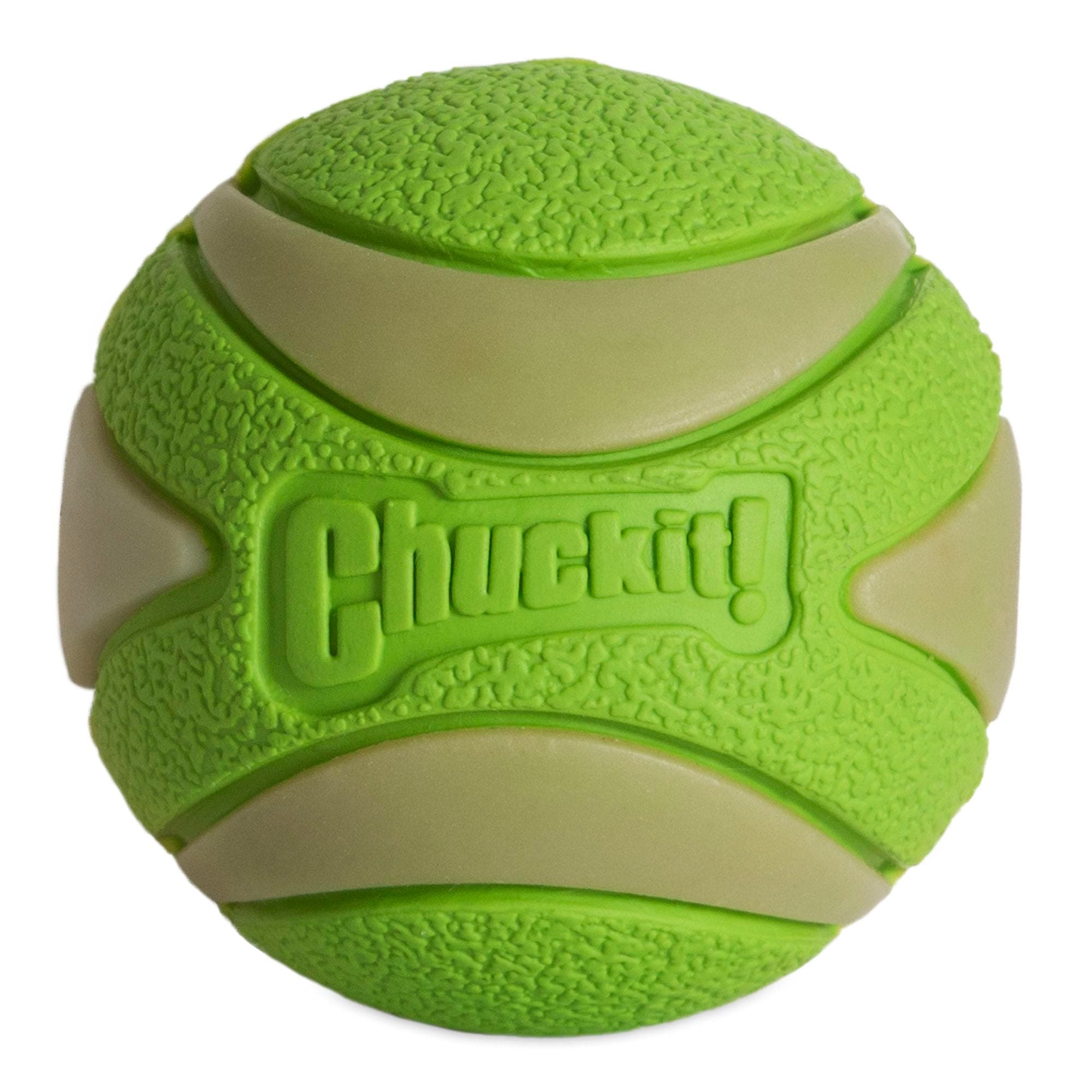 Max Glow Ultra Squeaker Ball, Medium (2.5 Inch Diameter), 1 Pack, for Breeds 20-60 lbs