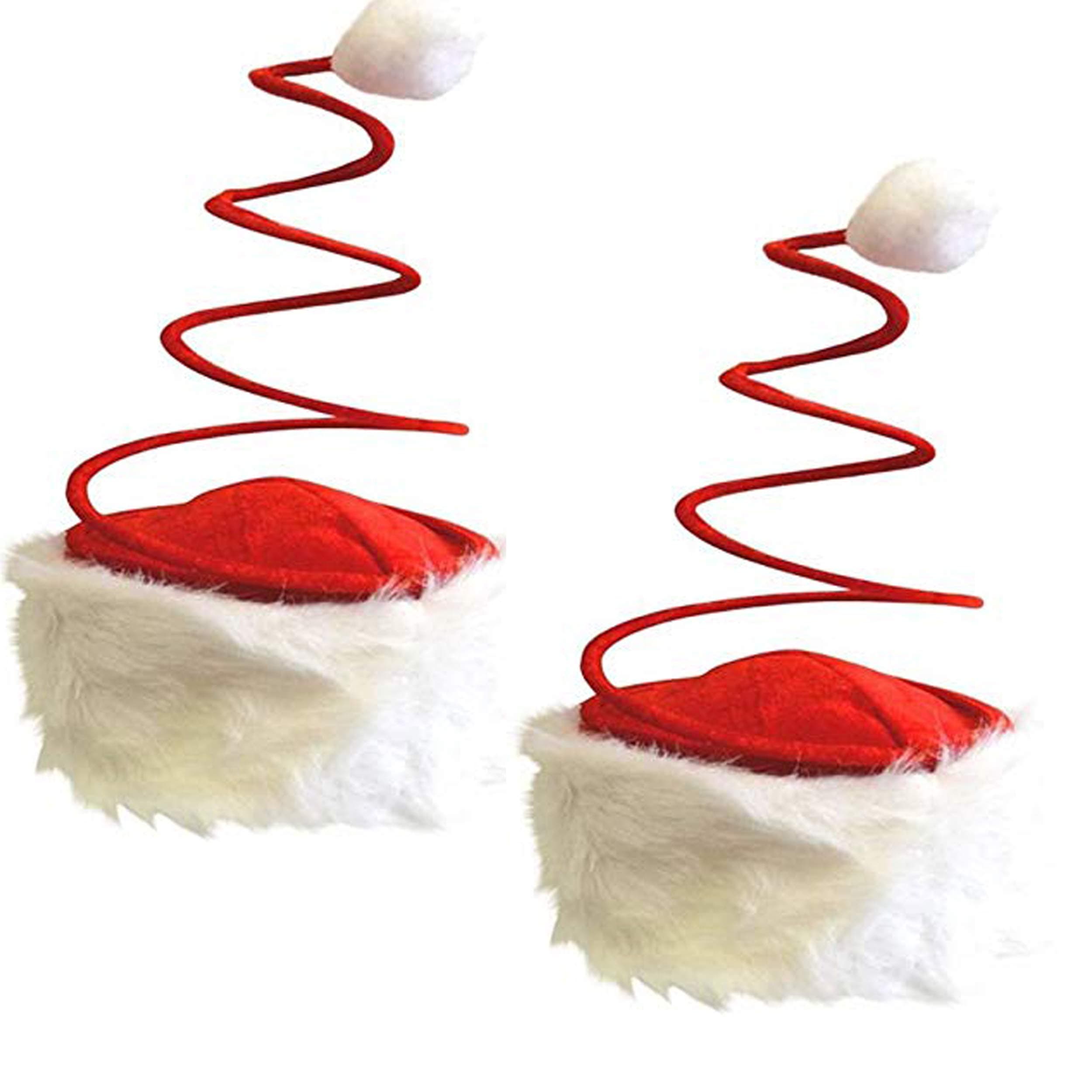 Urvi Creations 2 Pcs Spring Coil Xmas Tree Cap Funny Christmas Santa Claus Hat / Santa Claus Cap Merry Christmas Hat Cap for Christmas /Xmas Party Celebration