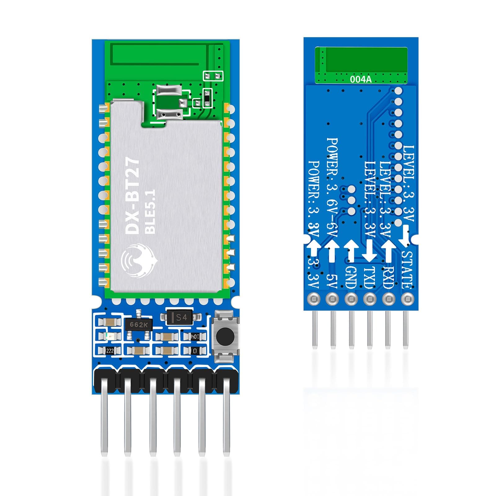 DX-BT27-A Bluetooth Module Long Range Up to 420m BLE 5.1 Support Scanning QR Code to Connect Wireless Bluetooth TF Transceiver Module for Arduino Compatible with Android/iOS