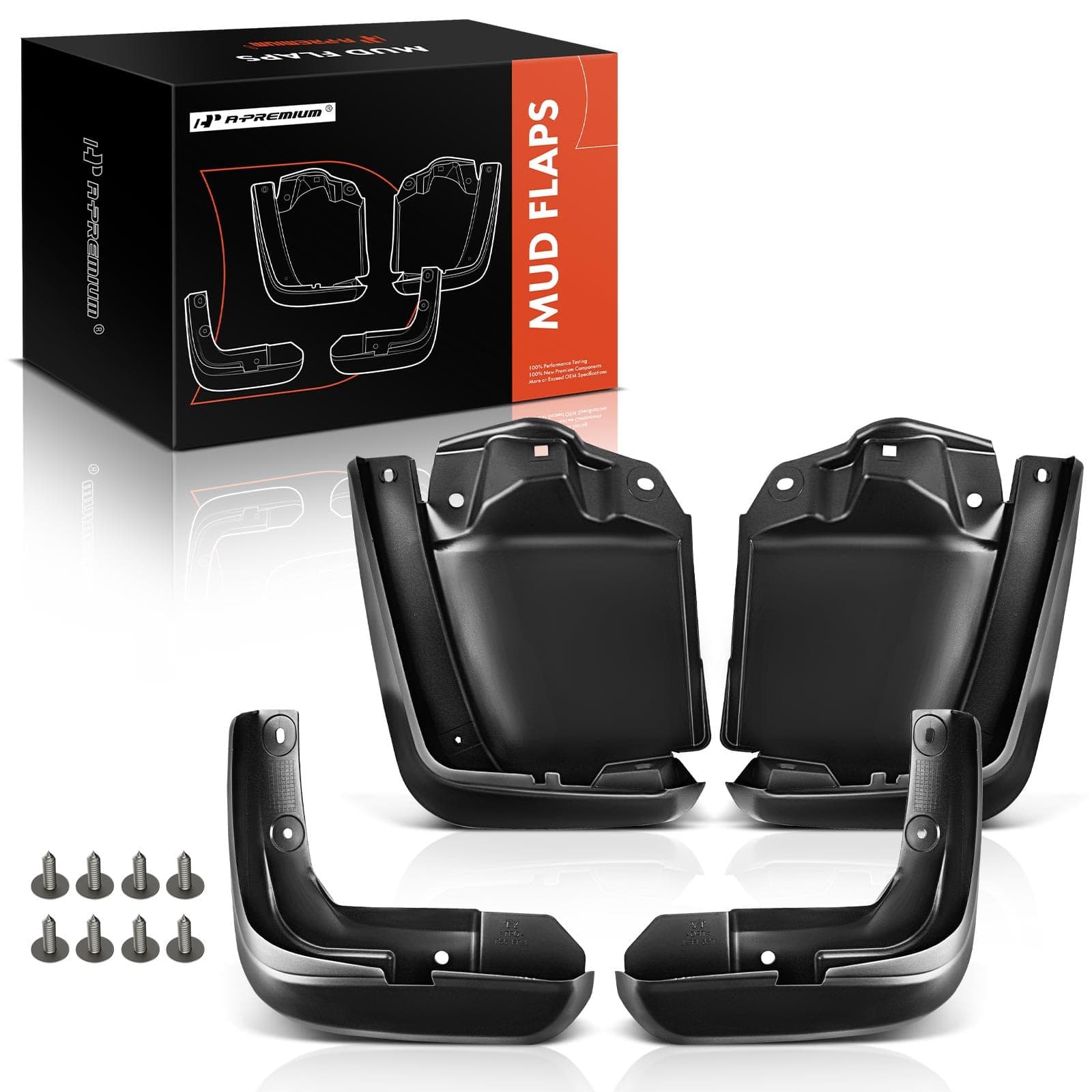 Set of 4PCS Mud Flaps Splash Guards Mudguards Mudflaps with Hardware Accessories Compatible with Honda Civic 2012-2015 Sedan Only, Black Color, Front and Rear (Driver & Passenger Sides)