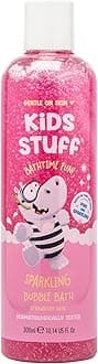 Kids Stuff Pink Sparkling Bubble Bath | Kids Bubble Bath with Strawberry Swirl Scent | Turns Water Pink & Sparkling for Bathtime Fun | Dermatologically Tested | Mild & Gentle on Skin | Vegan | 300ml
