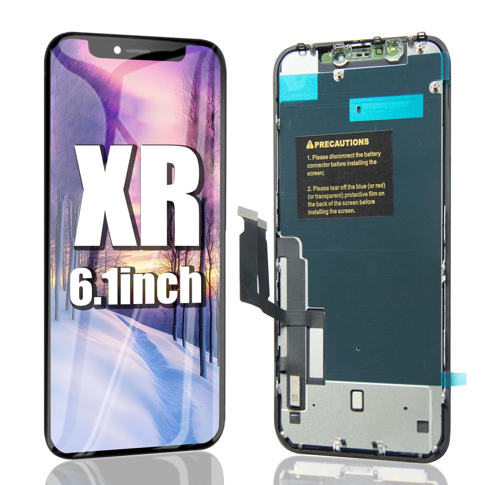 EFAITHFIX for iPhone XR LCD Screen Replacement 6.1 Inch LCD Display 3D Touch LCD Screen Digitizer Full HD Frame Assembly Compatible with Model A1984,A2105,A2106,A2108 with Waterproof Adhesive,No Tools