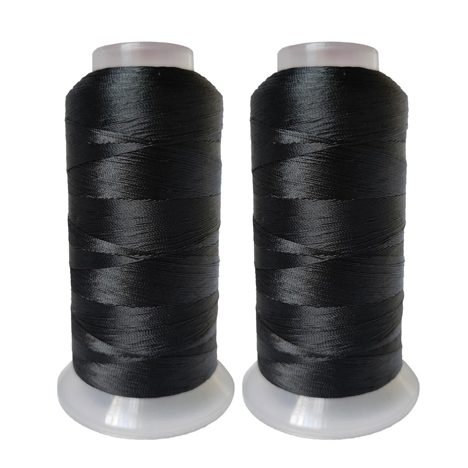 Polyester Thread Heavy Duty Bonded UV Resistant Outdoor Thread #69 T70 Size 210D/3Ply for Marine Upholstery, Leather, Sewing Crafts, 3000Yards Pack of 2 (Black)