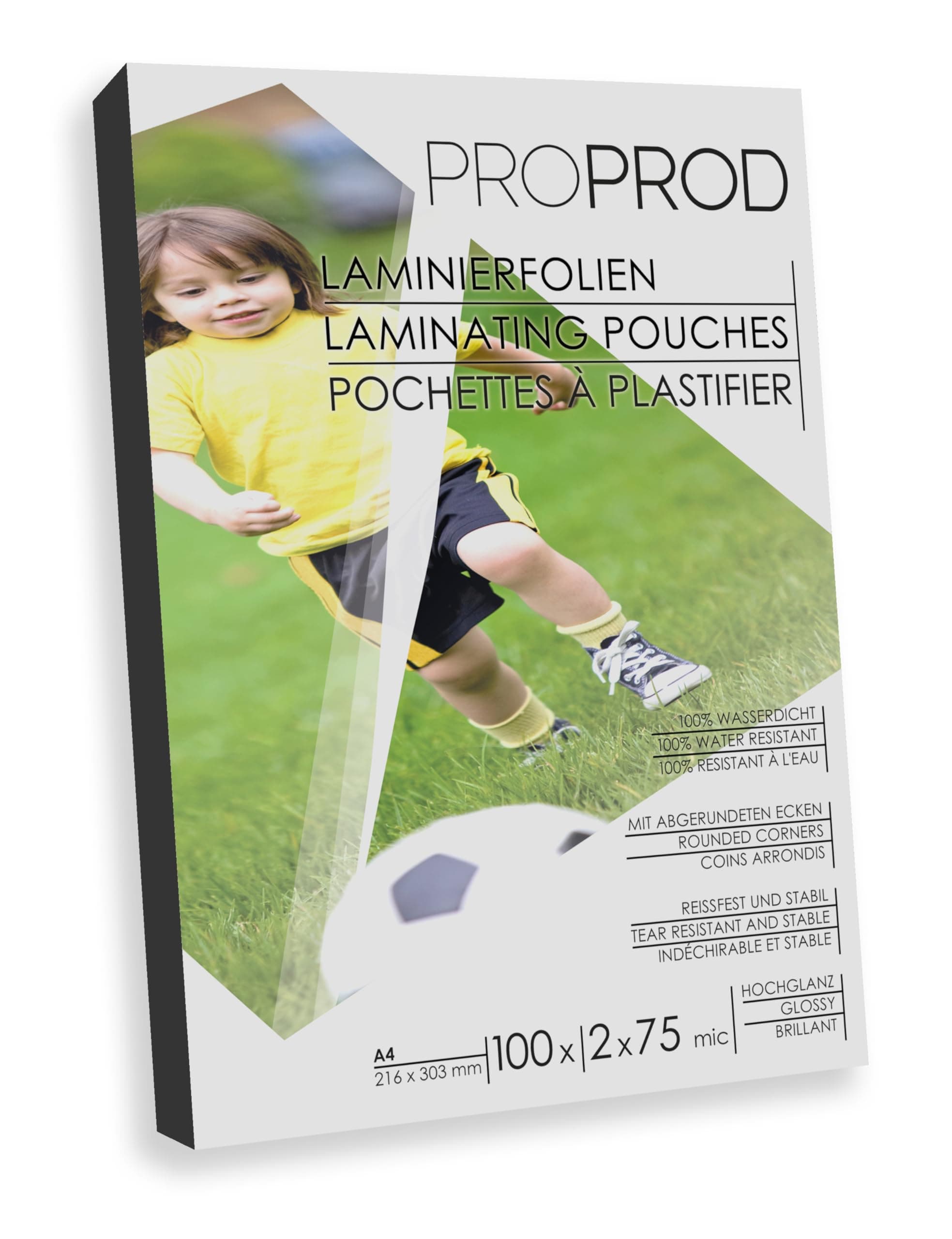 ProProd Premium A4 75/80mic, Glossy Laminating Pouch (Pack of 100), Packaging...