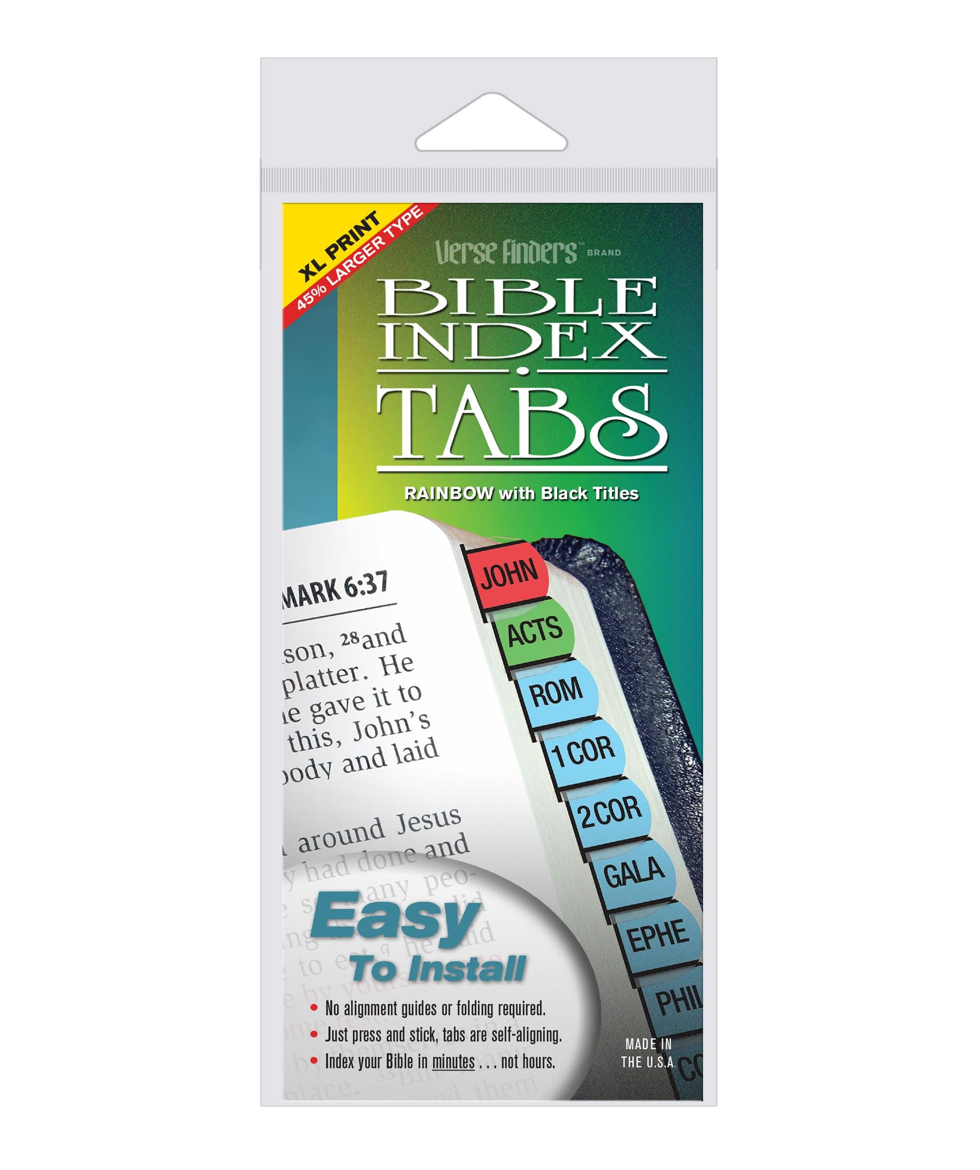 Verse Finders Thin Pack XL Print Rainbow Bible Tabs
