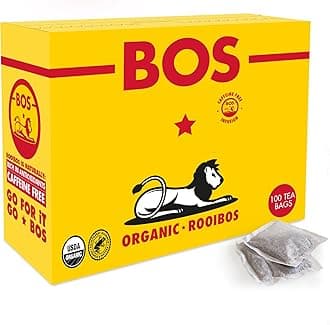 Organic Rooibos Tea Bags - 100 Count - Caffeine Free, Naturally Sweet, Antioxidant-Rich - Rooibos Tea Organic Made In South Africa - BOS