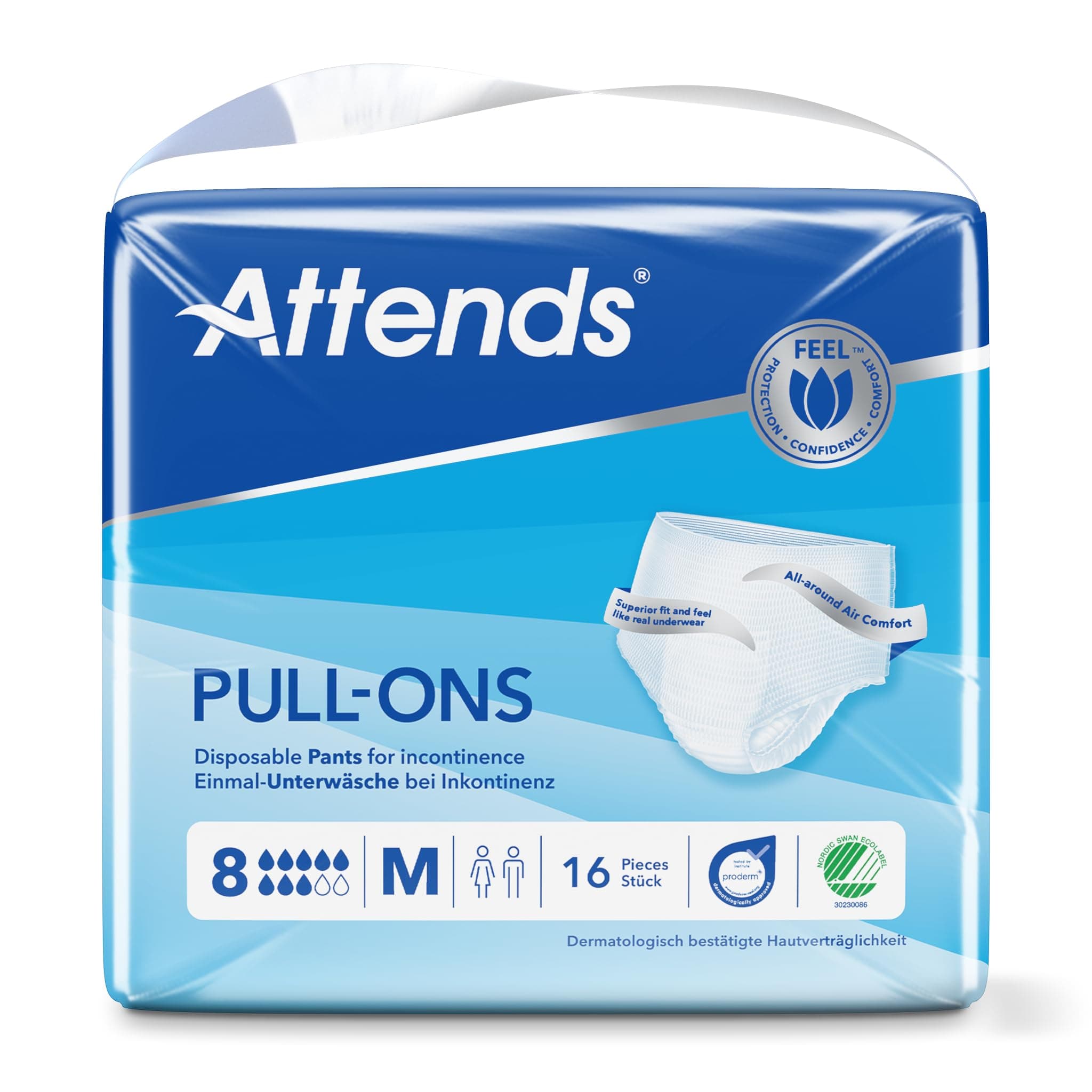 Pull-Ons 8 Medium, 64 Units (4 Packs of 16) 207406