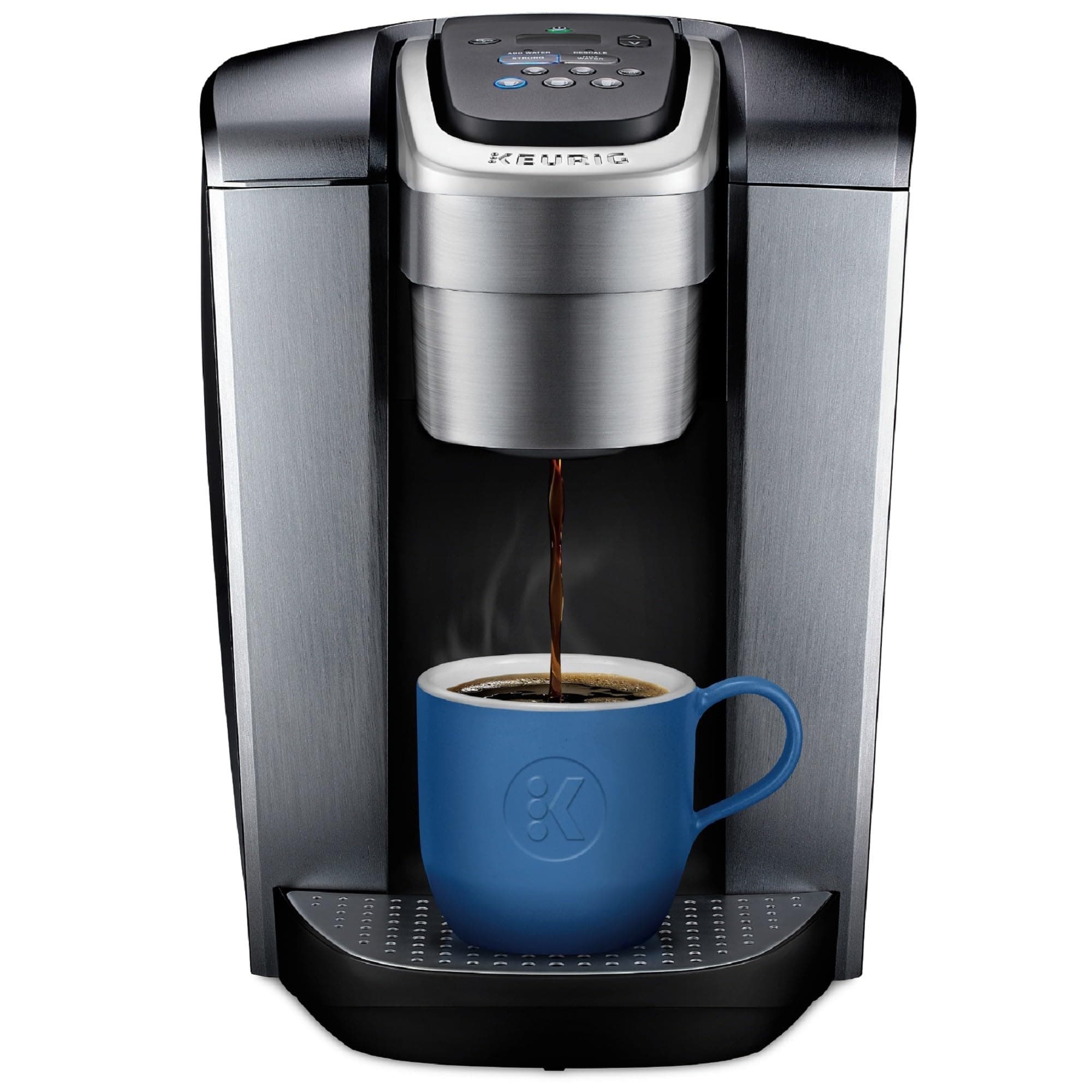 K-Elite Single Serve K-Cup Pod Coffee Maker, with Strength and Temperature Control, Iced Coffee Capability, 8 to 12oz Brew Size, Programmable, Brushed Silver
