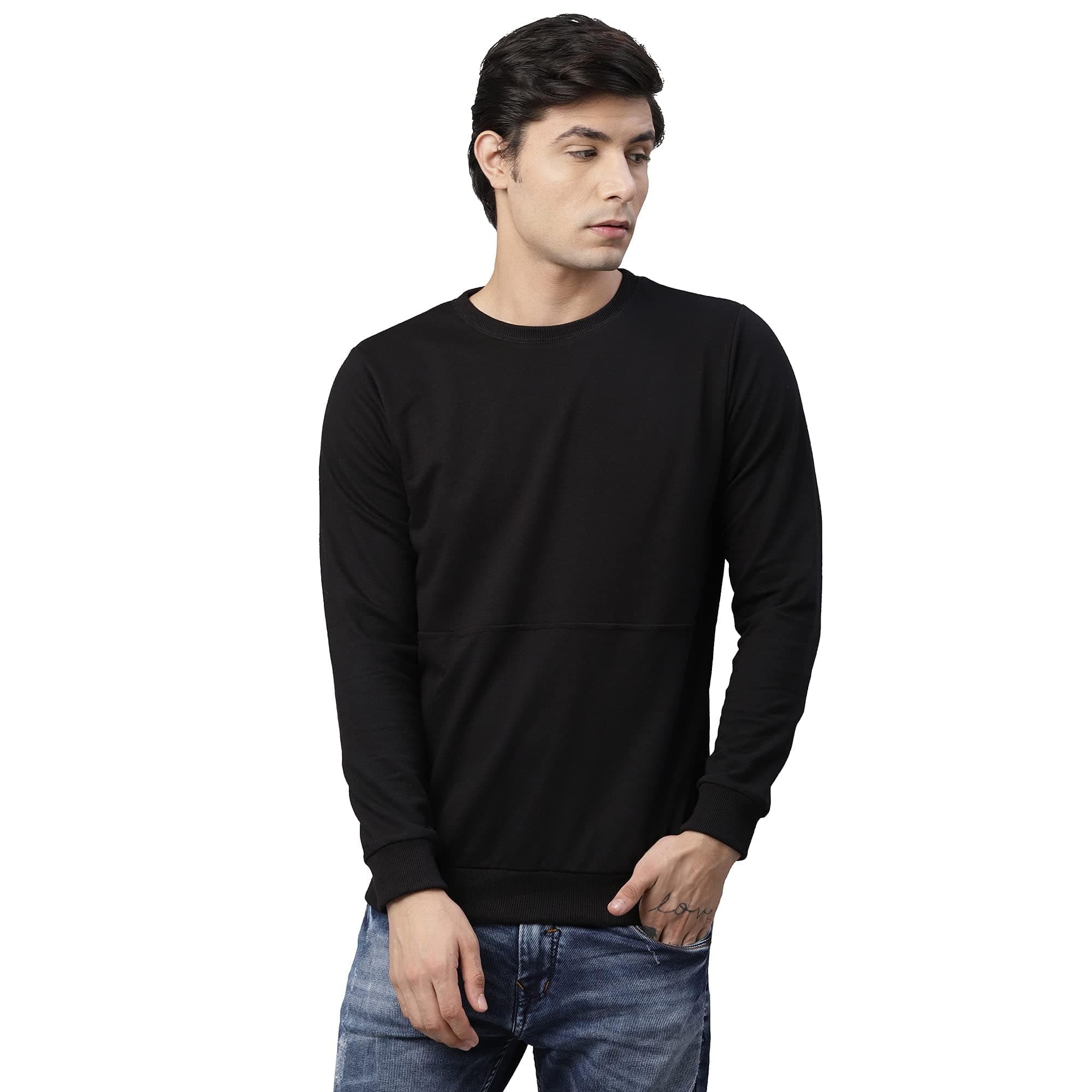 RigoMen Charcoal Colourblock Terry Sweatshirt