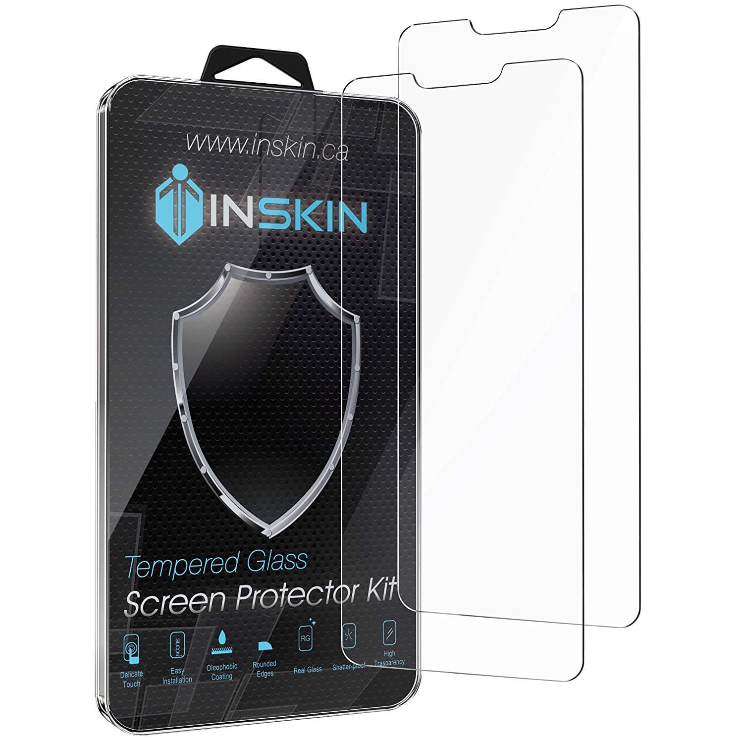 Inskin Case-Friendly Tempered Glass Screen Protector, compatible with LG G7 ThinQ, LG G7 One, LG G7 Fit 6.1 inch. 2-Pack.