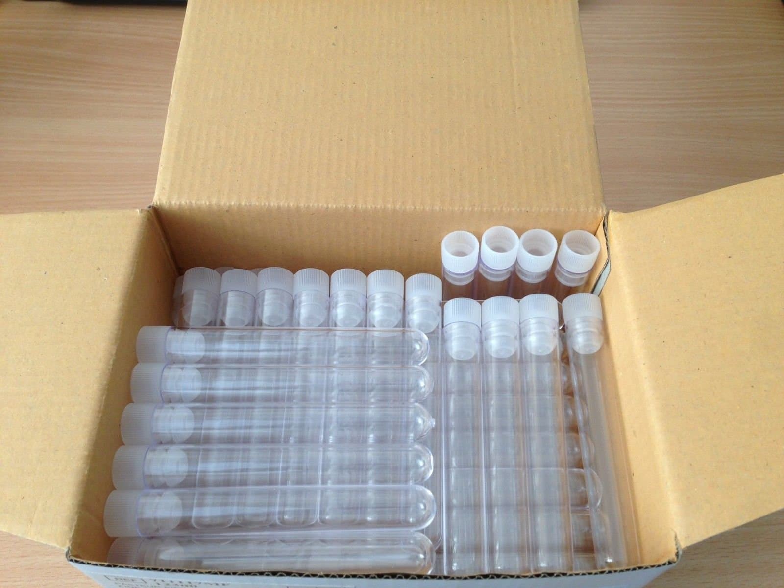 100 X Plastic Test Tubes,100X16mm,Complete With Push Caps CONSUMABLES_DIRECT