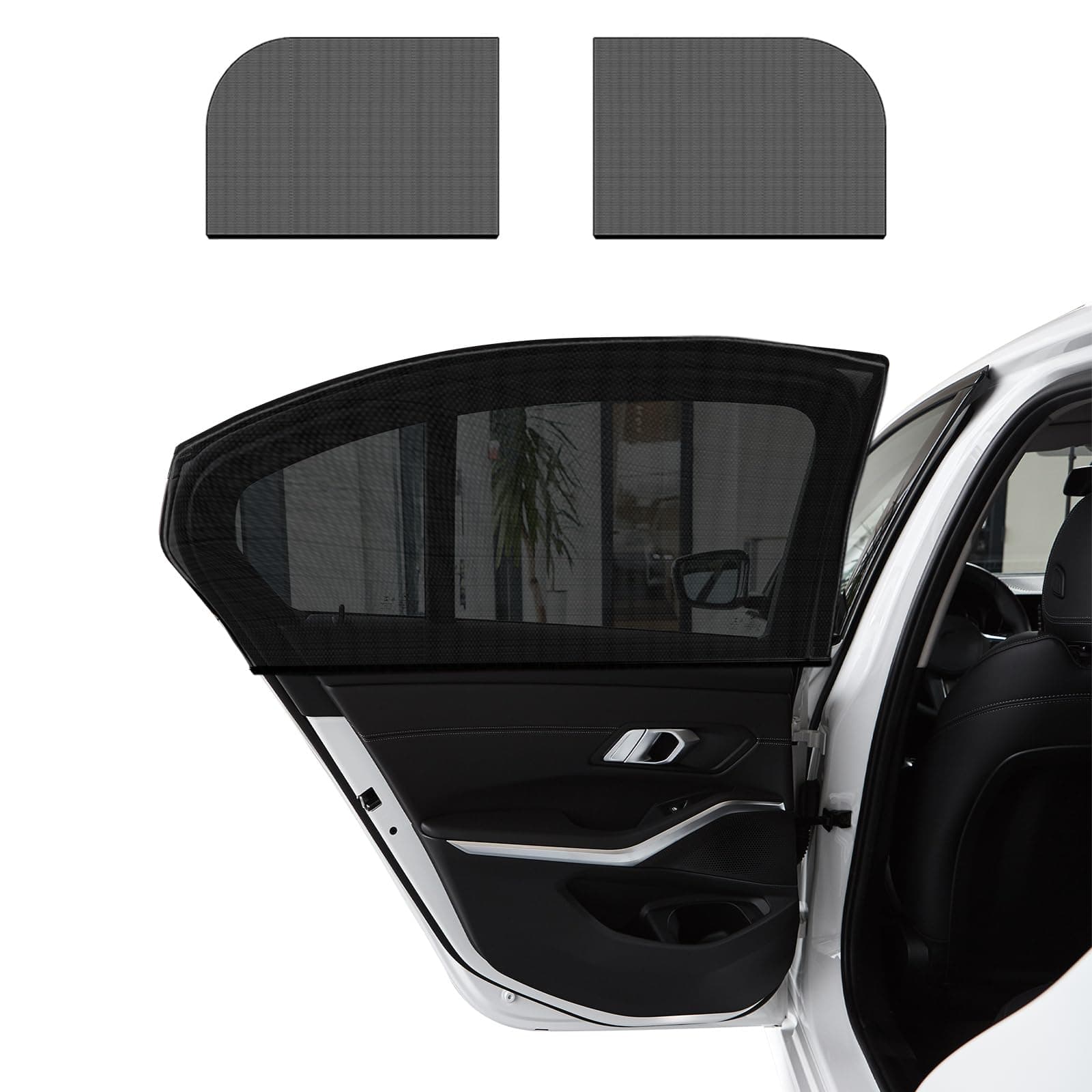 Ohleats 2 PCS Window Shades, Auto Front Rear Side Sun Shades for Block Heat & UV Protection, Breathable Mesh Baby Screen Covers, Universal Car Accessories (Back)