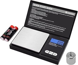 – UNIWEIGH Digital Gram Scale,200g 0.01g/0.001oz Weight Scale Gram and Ounce,Electronic Smart Mini Pocket Scale with 100g Calibration Weight,for Grain,Gold,Jewelry,Power,LCD Display, Tare, Auto Off