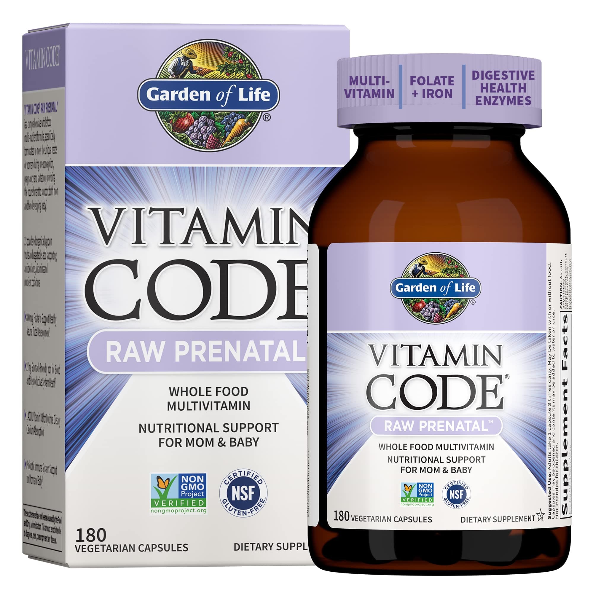 Raw Vitamin Code Prenatal, 180 Vegetarian Capsules