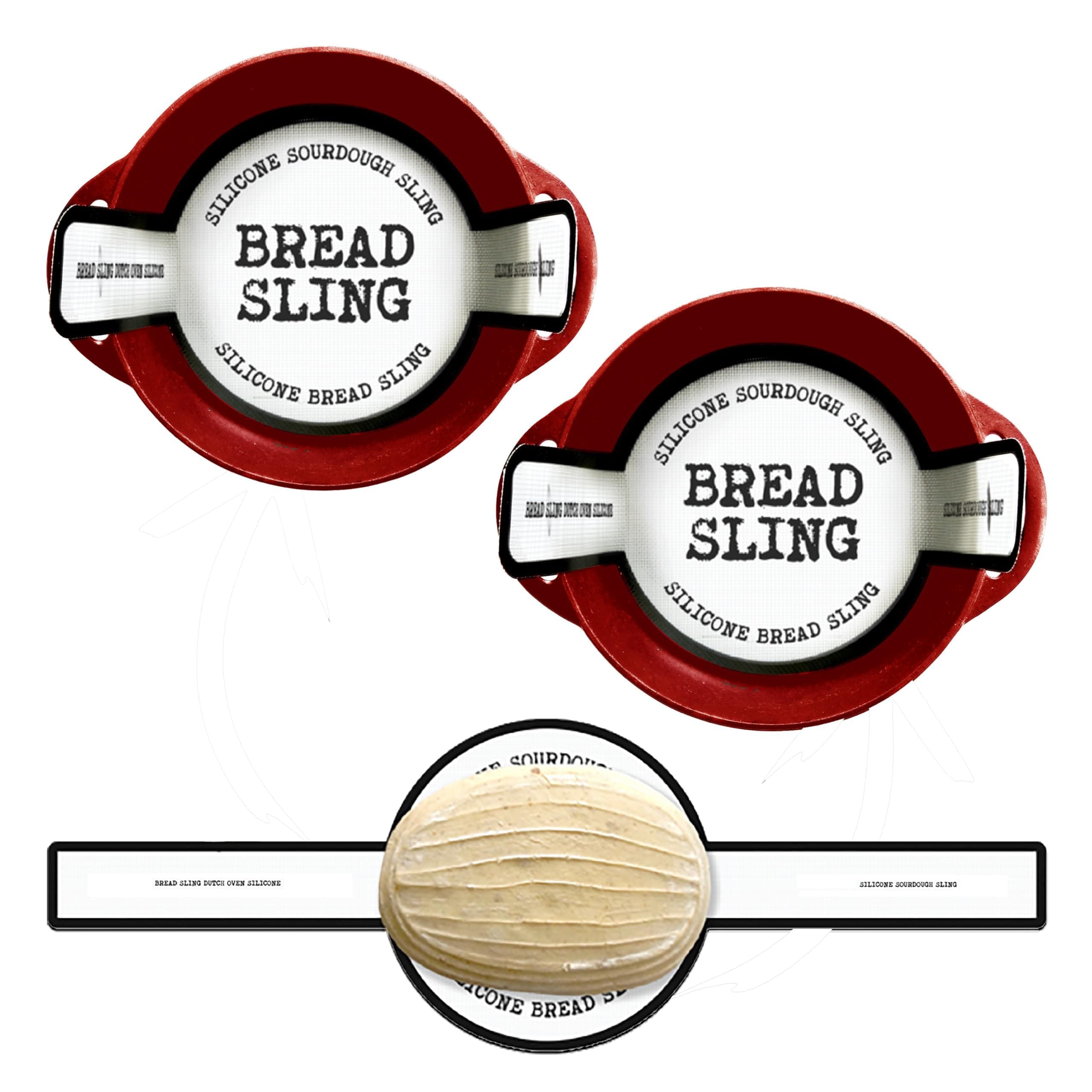 2 Silicone Bread Sling Dutch Oven Liner - Extra Thick Non-Stick Reusable Silicone Sourdough Bread Baking Mat with Long Handles - Sourdough Bread Baking Supplies for Easy Dough Transfer (Bread Sling)