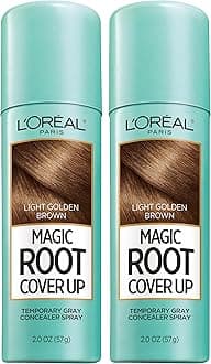 L'Oreal Paris Hair Color Root Cover Up Temporary Gray Concealer Spray Light Golden Brown (Pack of 2) (Packaging May Vary)