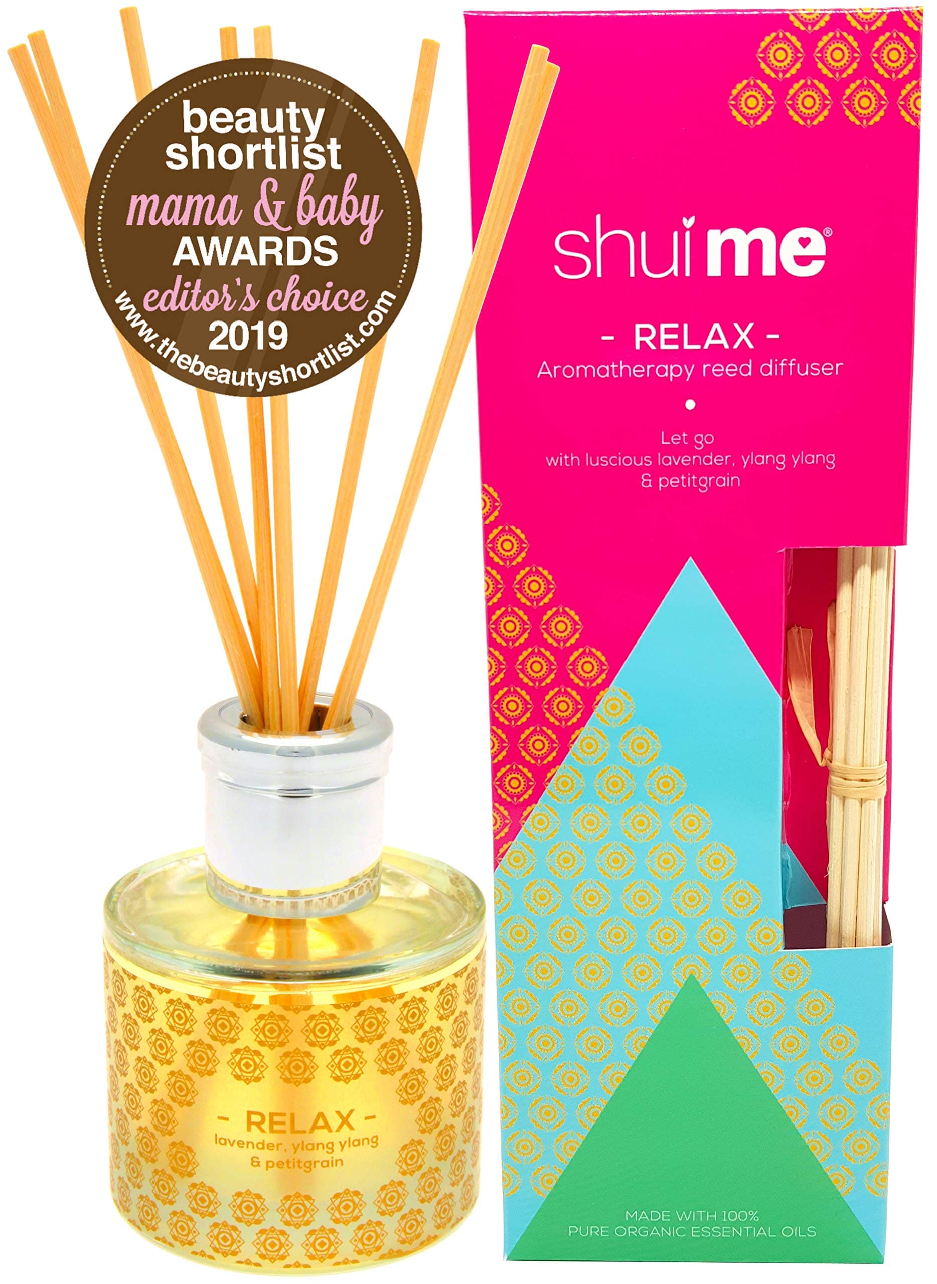 Shui Me Relax - long lasting, luxury, organic aromatherapy reed diffuser (100ml)