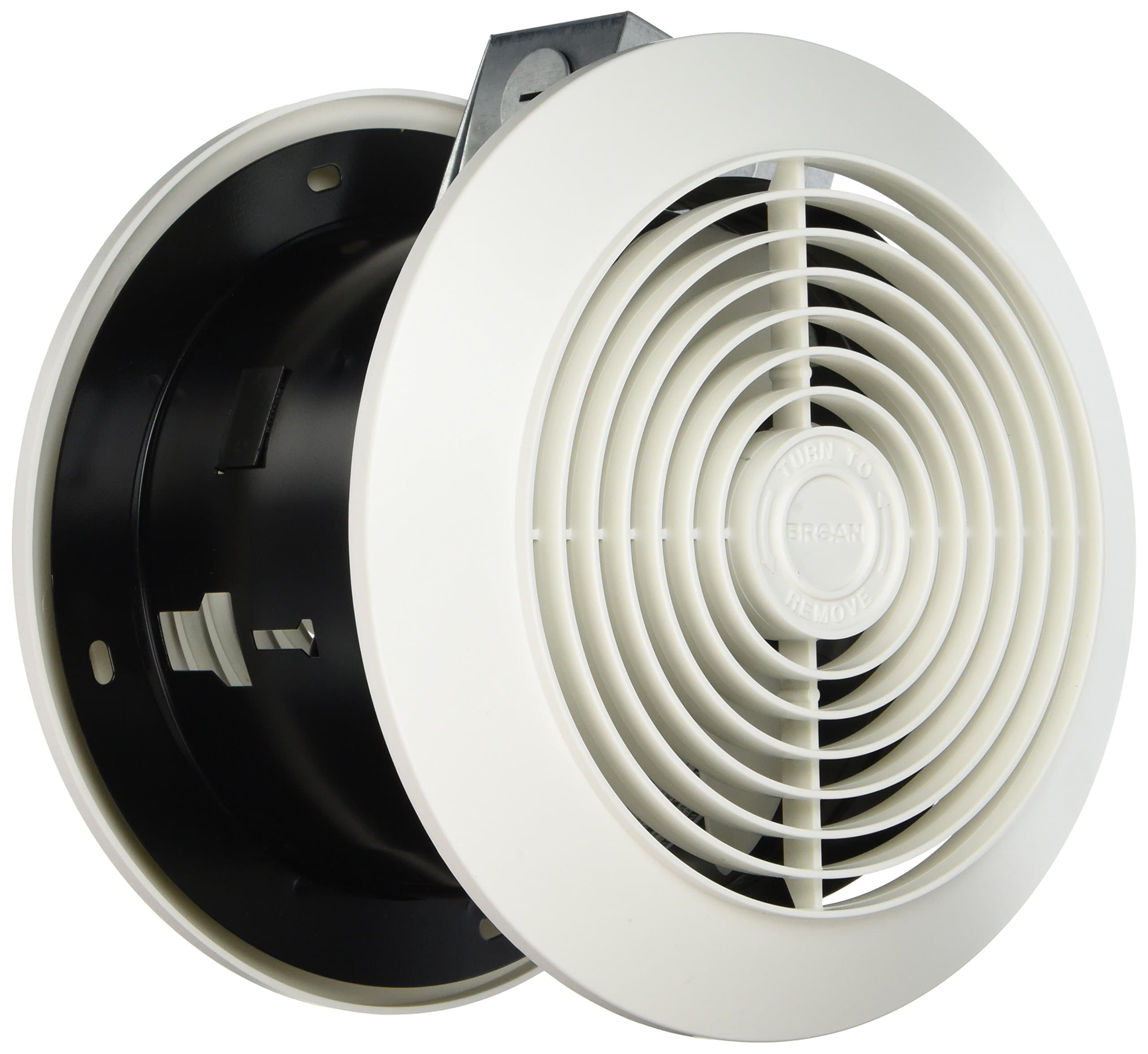Broan-NuTone 512 Room Ventilation Plastic White Round Exhaust Fan, 4 Sones, 90 CFM, 6 inches