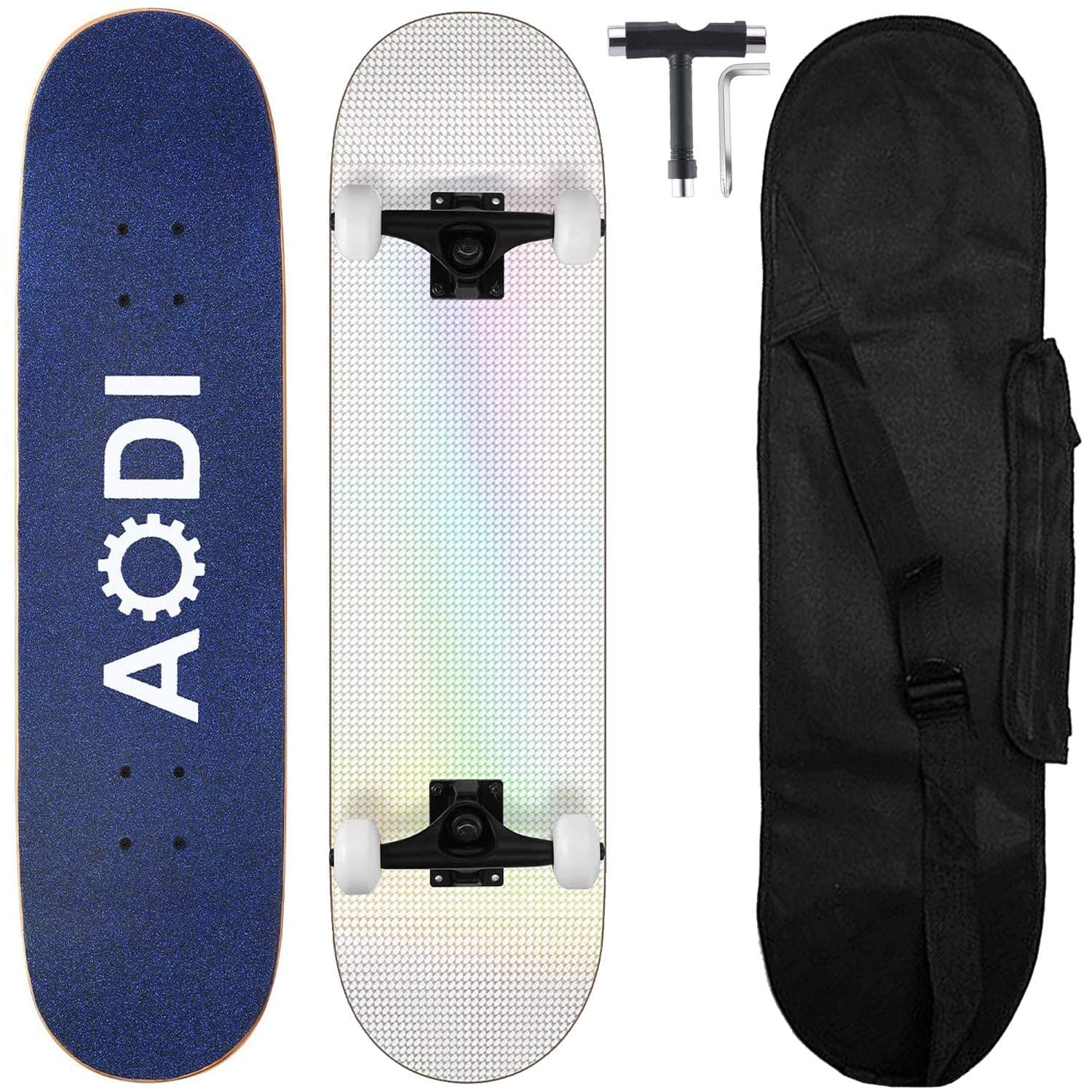 Skateboards for Beginners, 31" Pro Standard Complete Skateboard 7 Layer Russian Maple Wood Kick Cruiser Skate Board for Adults, Teens, Girls, Boys & Kids