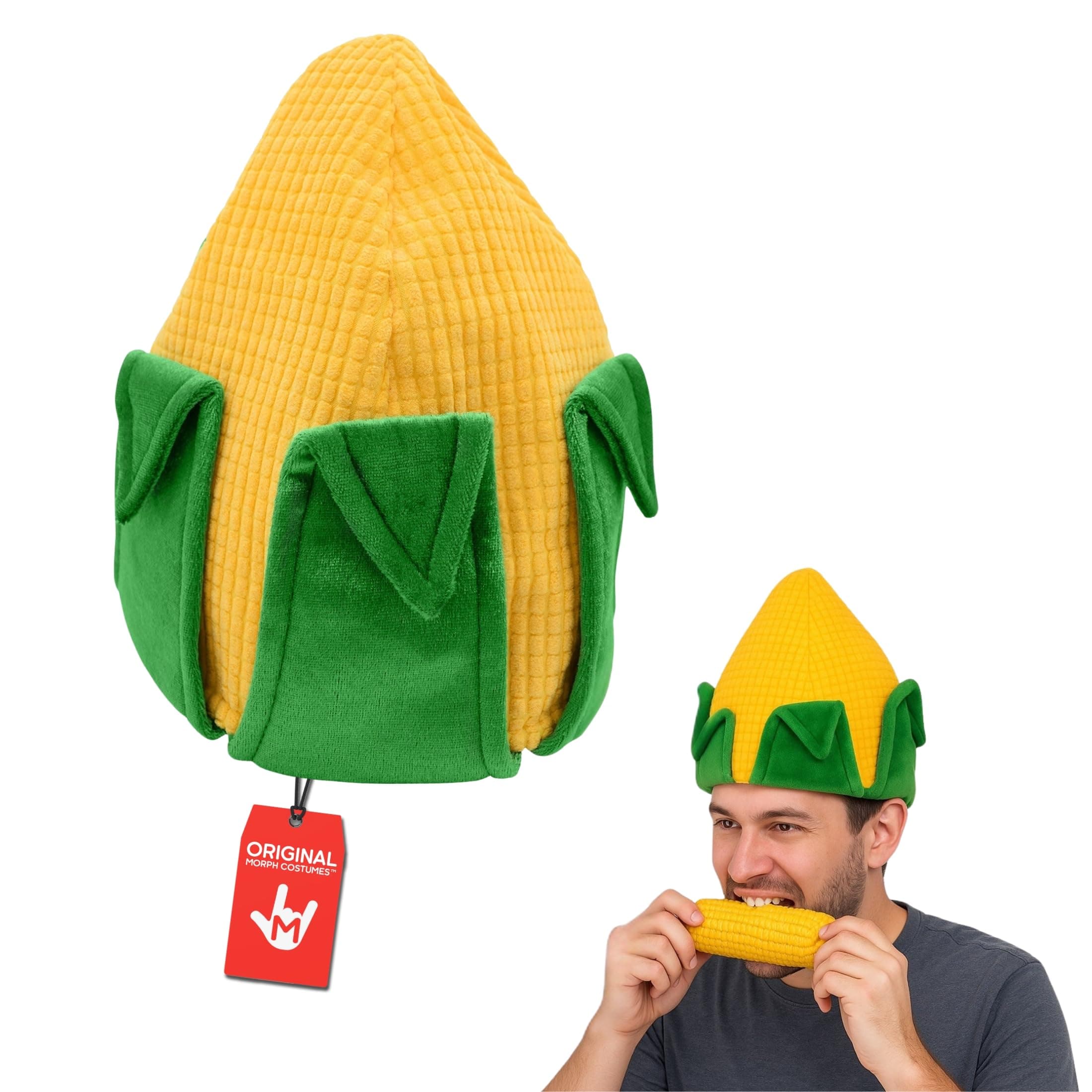 Corn on the Cob Hat Crazy Corn Cob Costume Hat for Adults Silly Funny Food Fall Festival Hats for Farmers Market Harvest Parade Halloween Cookouts and Crazy Hat Day