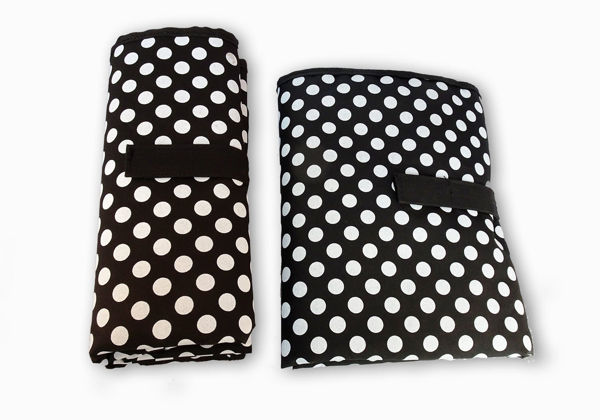 Improved Easy Grab & Go Baby Diaper Changing Mat: Double Stitched, Large, Portable, Padded, Waterproof, Easy Clean Travel Change Pad (Black with White Dots) by Contented Infant …