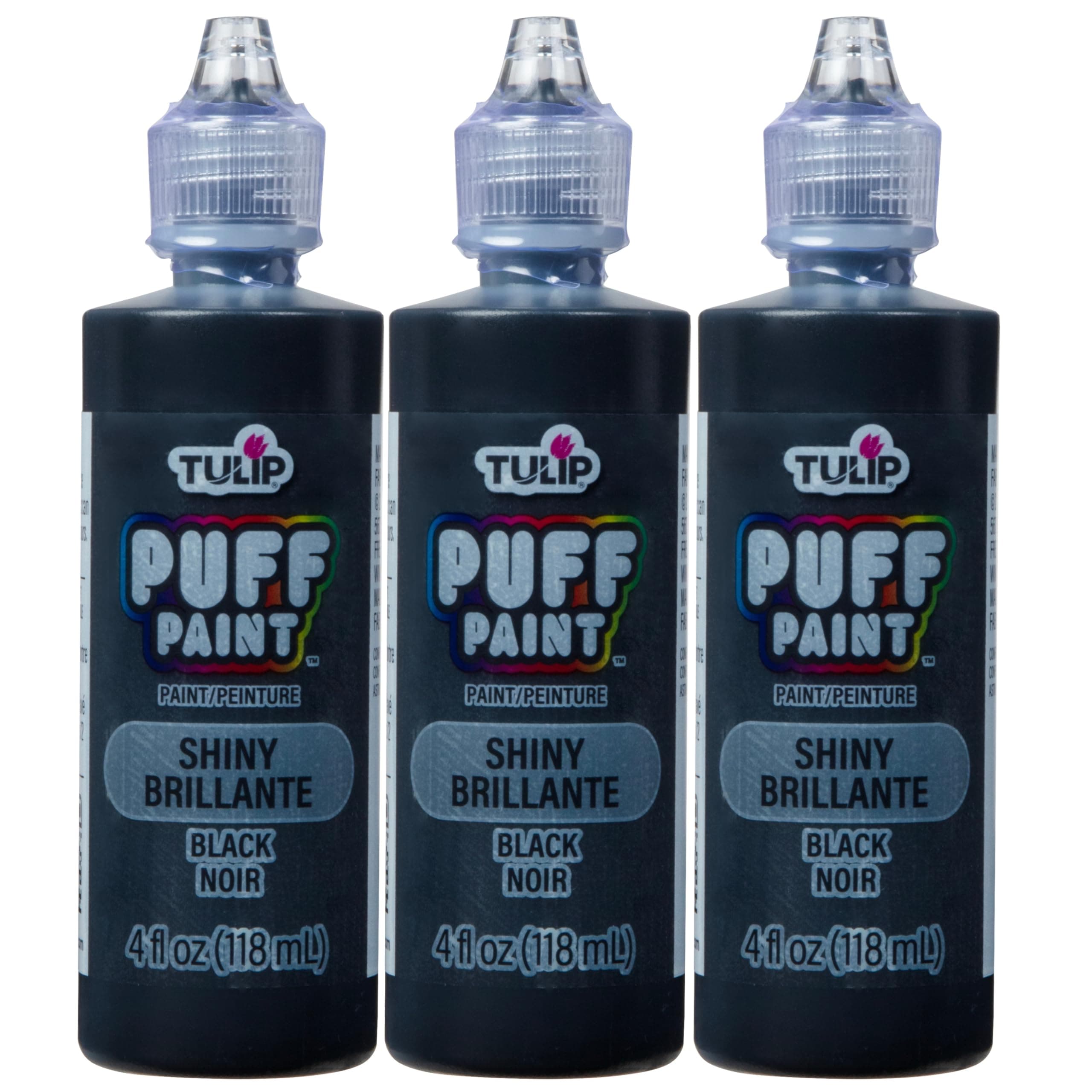 Tulip Tulip Bulk Bundle Dimensional Fabric Paint 4 Oz Slick Black 3 Pack,Black